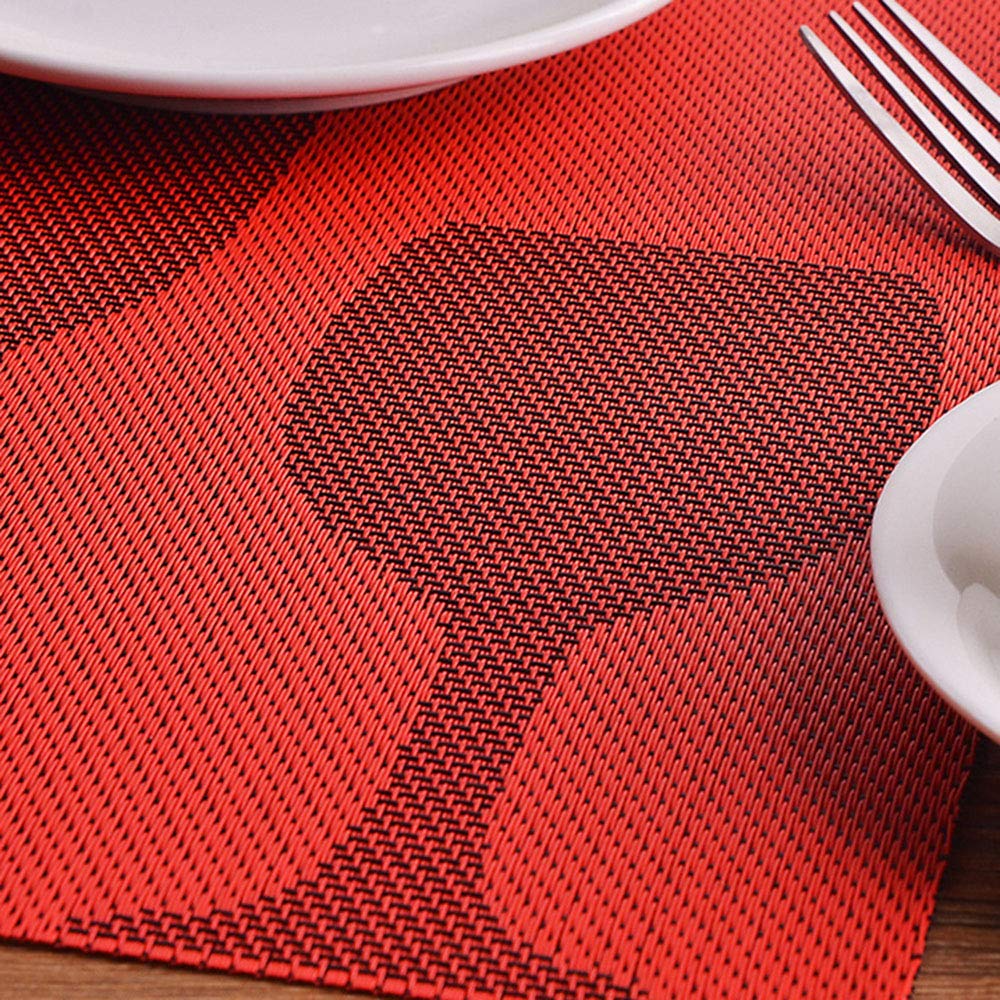 Sets de Table Antidérapant Lavable en PVC 30 x 45 cm, Résiste à la Chaleur Rigide Antitaches Lot de 4, Durable