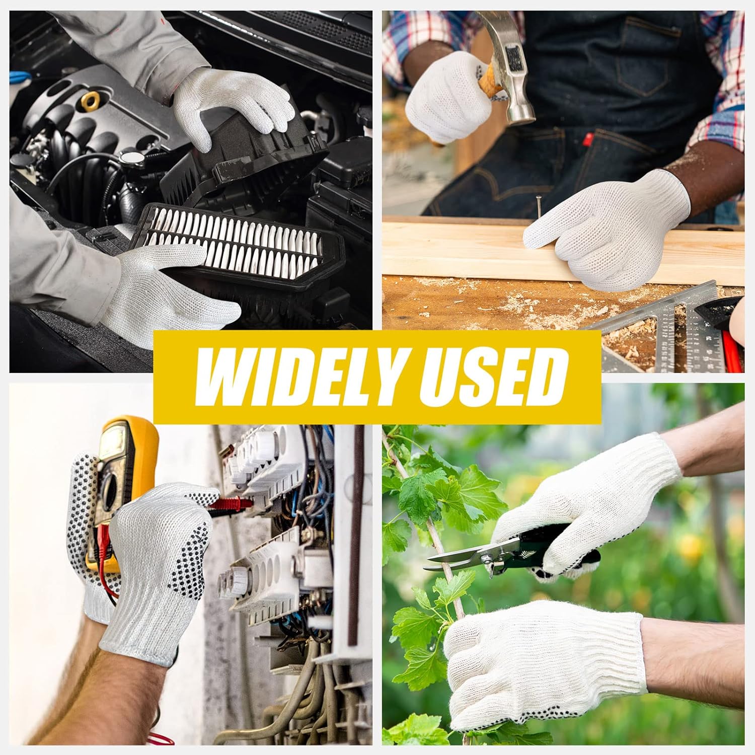 GSAFEME Safety Work Gloves 12 Pairs Cotton with Anti-Slip Grip Dots for Construction,Warehouse Lifting,House Moving - Image 9