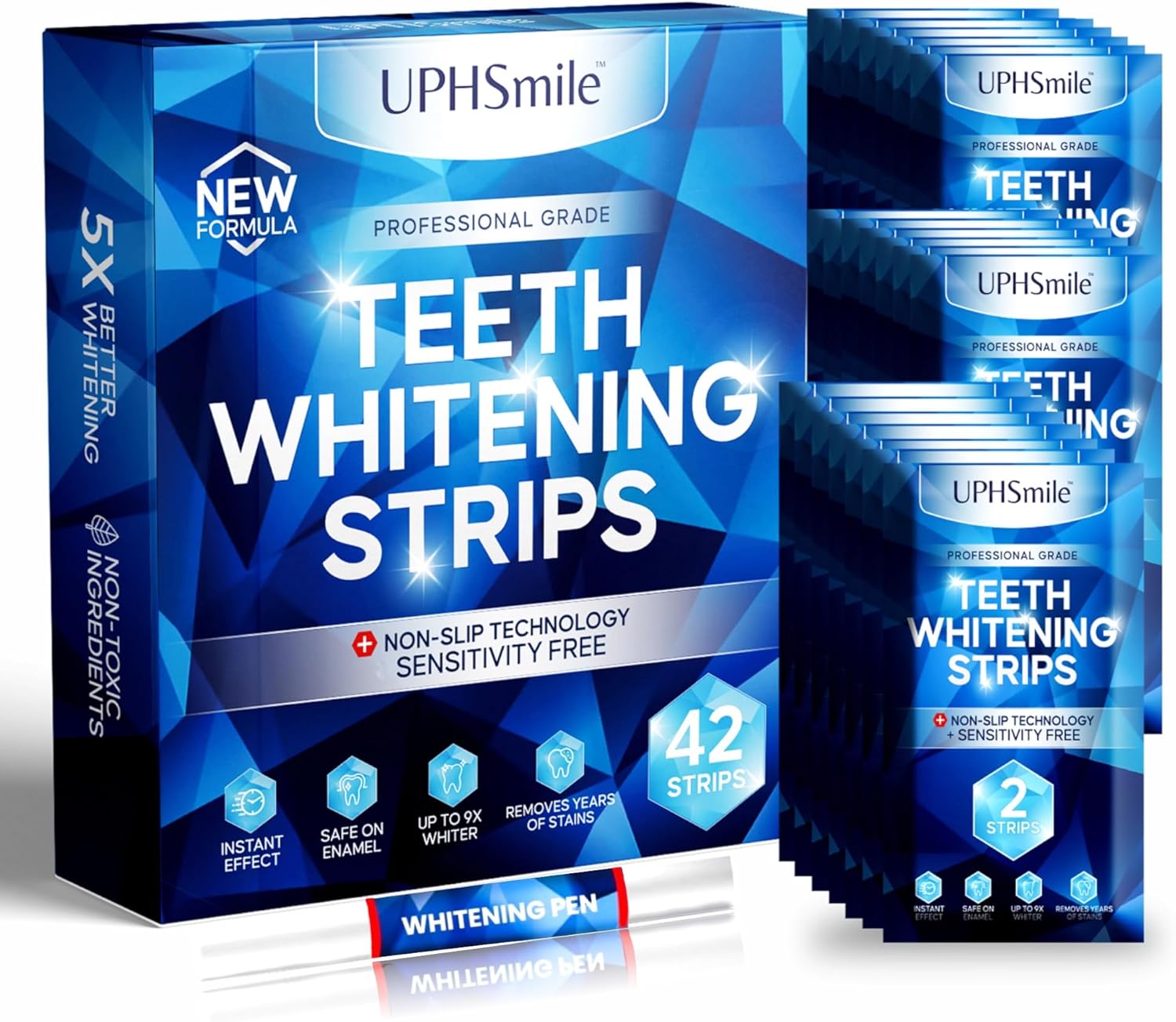 UPHsmile Professional Teeth Whitening Strips 21 Whitening Sessions