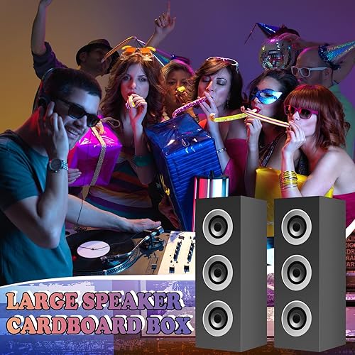 Miniatura 4 de 4 piezas de decoraciones de fiesta de los años 80 y 90, recuerdos de fiesta de hip hop, de 16.5 x 5.9 x 5.9 pulgadas, cajas grandes de papel para