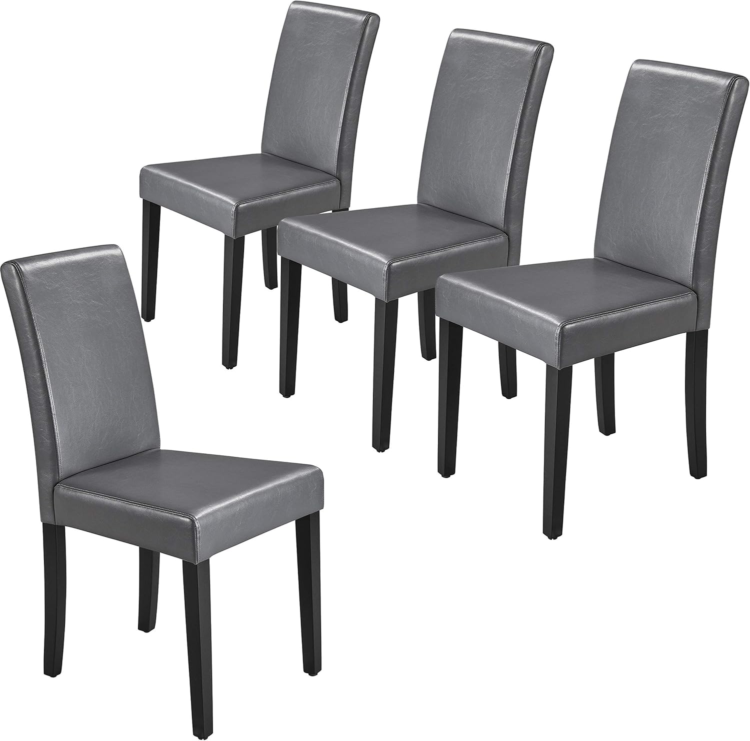 Yaheetech Set of 4 Dining Chairs Faux Leather High Back