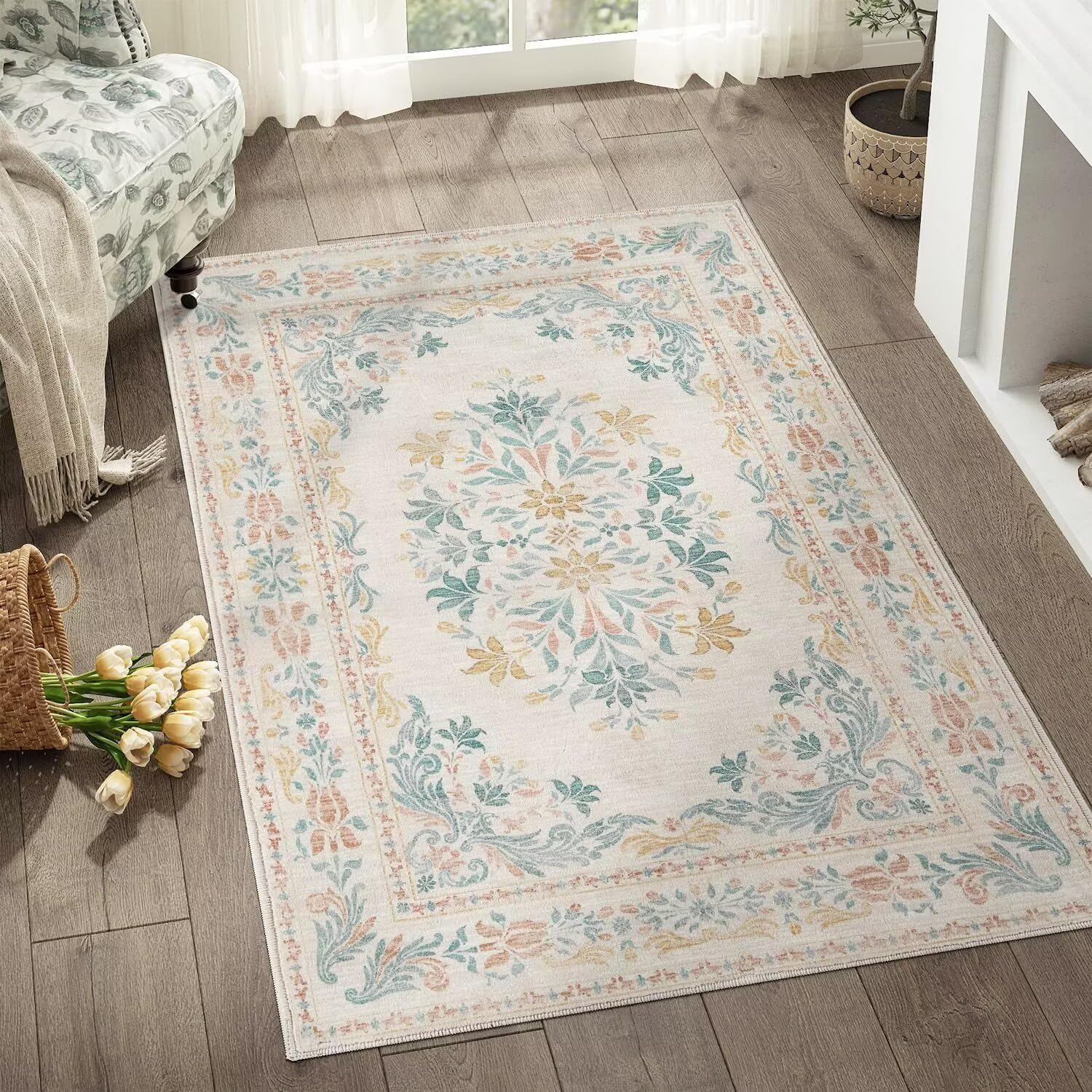 Accessoires de chambre rétro colorés 90x150 cm lavables