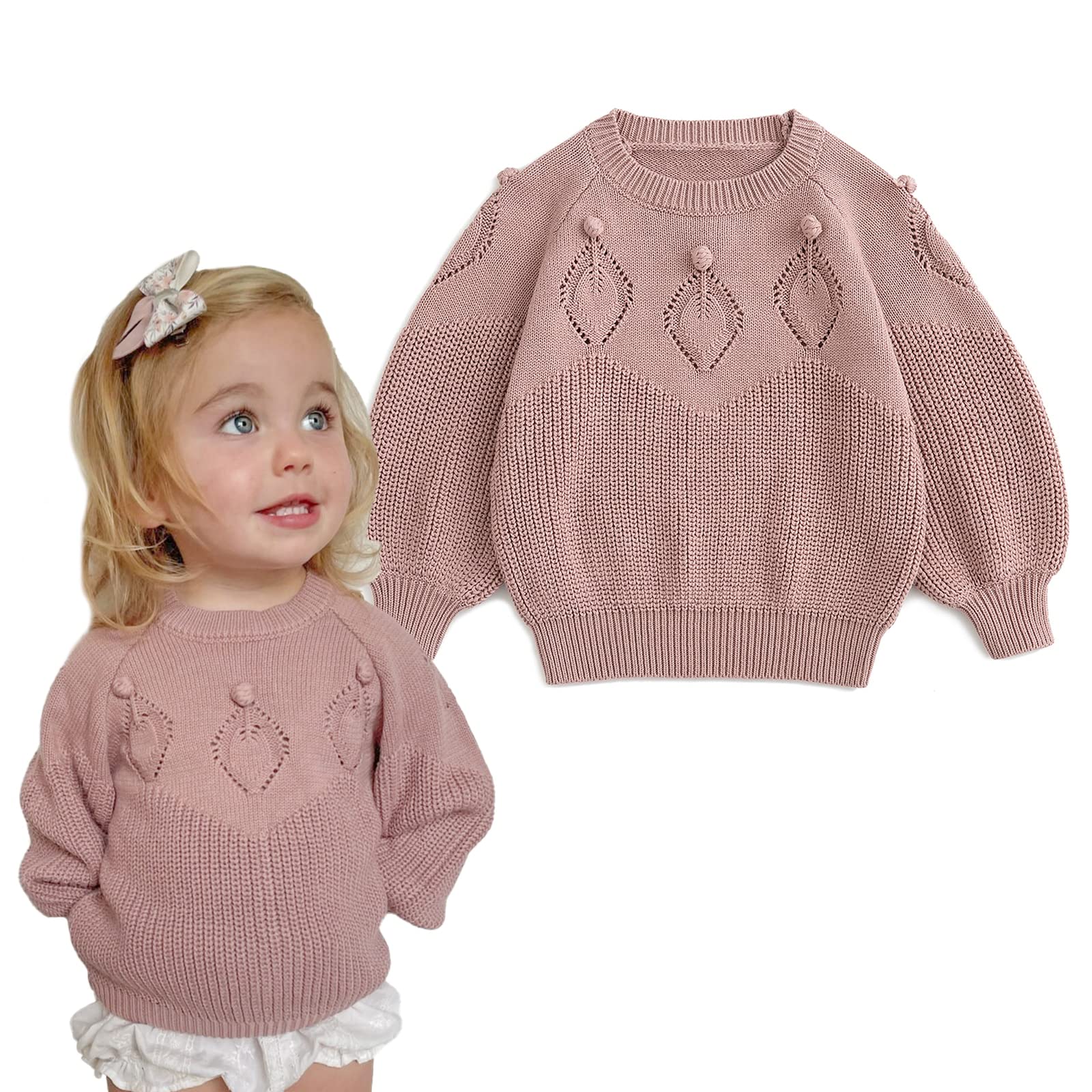 Simplee kids Baby Pullover Sweater Valentines Outfit Love Embroidery Knit Sweaters Coat for Autumn Fall and Winter
