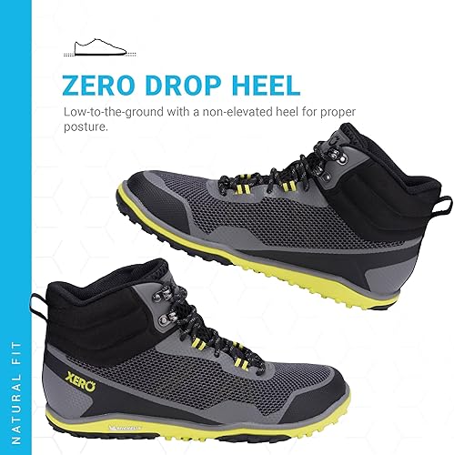 Miniatura 3 de Xero Shoes Zapatos de senderismo descalzos para hombre, botas de senderismo Scrambler Mid Zero Drop, puntera ancha, zapatos minimalistas de