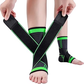 Ankle Support Brace, Breathable Ankle Compression Sleeve with Adjustable Wrap,Elastic Ankle Braces Stabilizer for Plantar Fasciitis,Achilles Tendonitis,Sprained Ankle Pain Swelling Relief Single