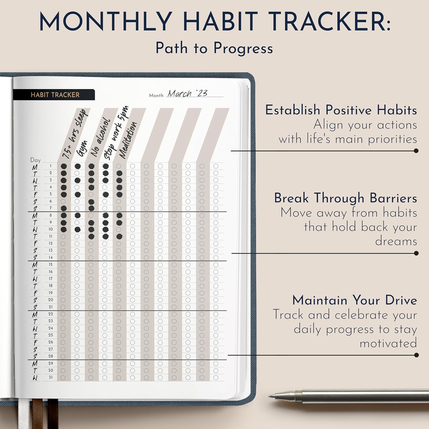 RYVE Gratitude Journal for Men – 6-Month Guided Mindfulness Journal with Prompts, Daily Writing & Reflection, Mindfulness Gifts for Men - Image 7