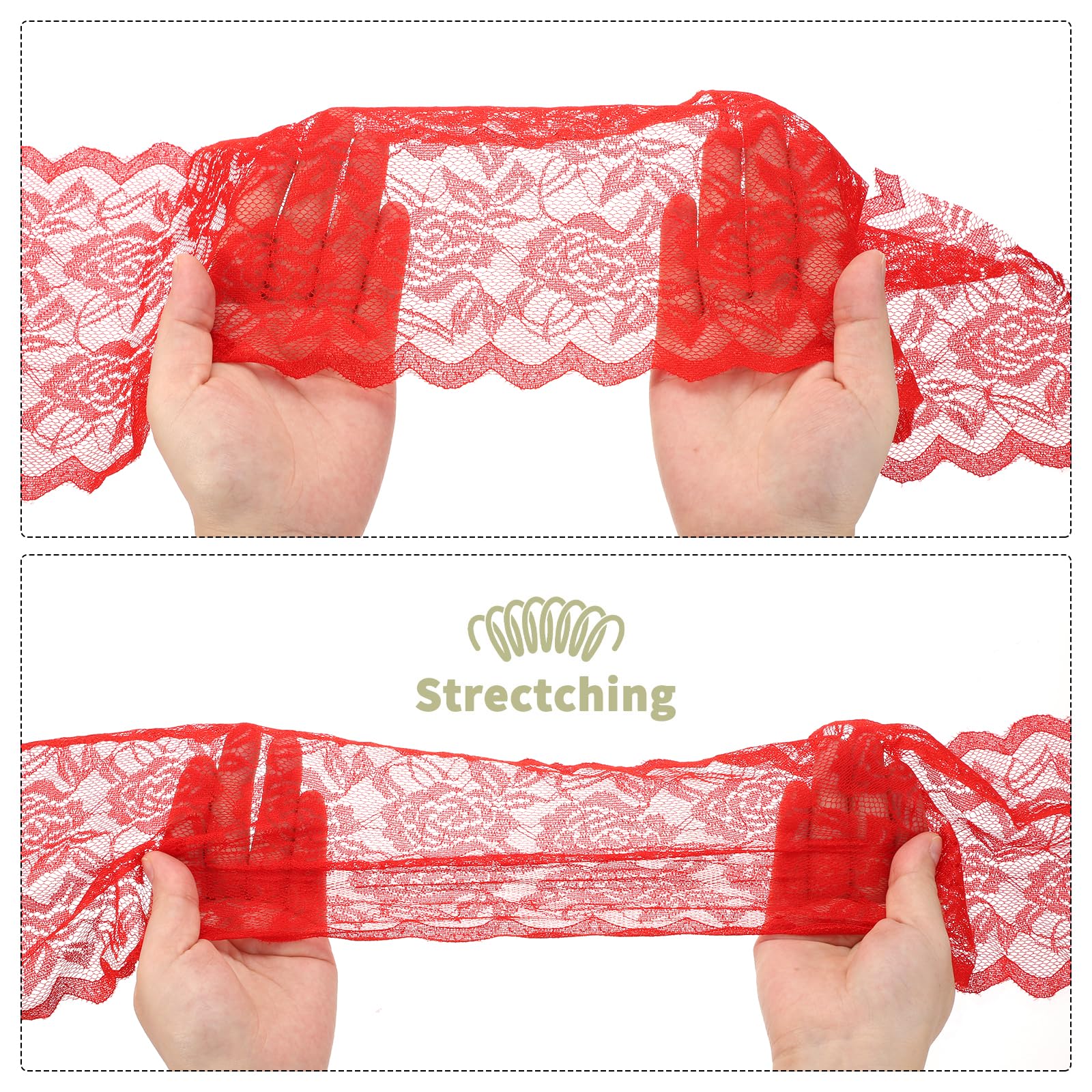 Nastro In Pizzo Floreale Sourcing Map – Viola Chiaro, Larghezza 15,2 Cm, Lunghezza 5 M – Perfetto Per Cucito, Confezioni Regalo, Bouquet E Decorazioni Matrimoniali