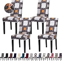 Vista 12 de Fundas de Silla de Navidad, Juego de 4 Fundas Elásticas para Sillas de Comedor, Protectores de Silla para Decoración de Navidad/Decoración del Hogar