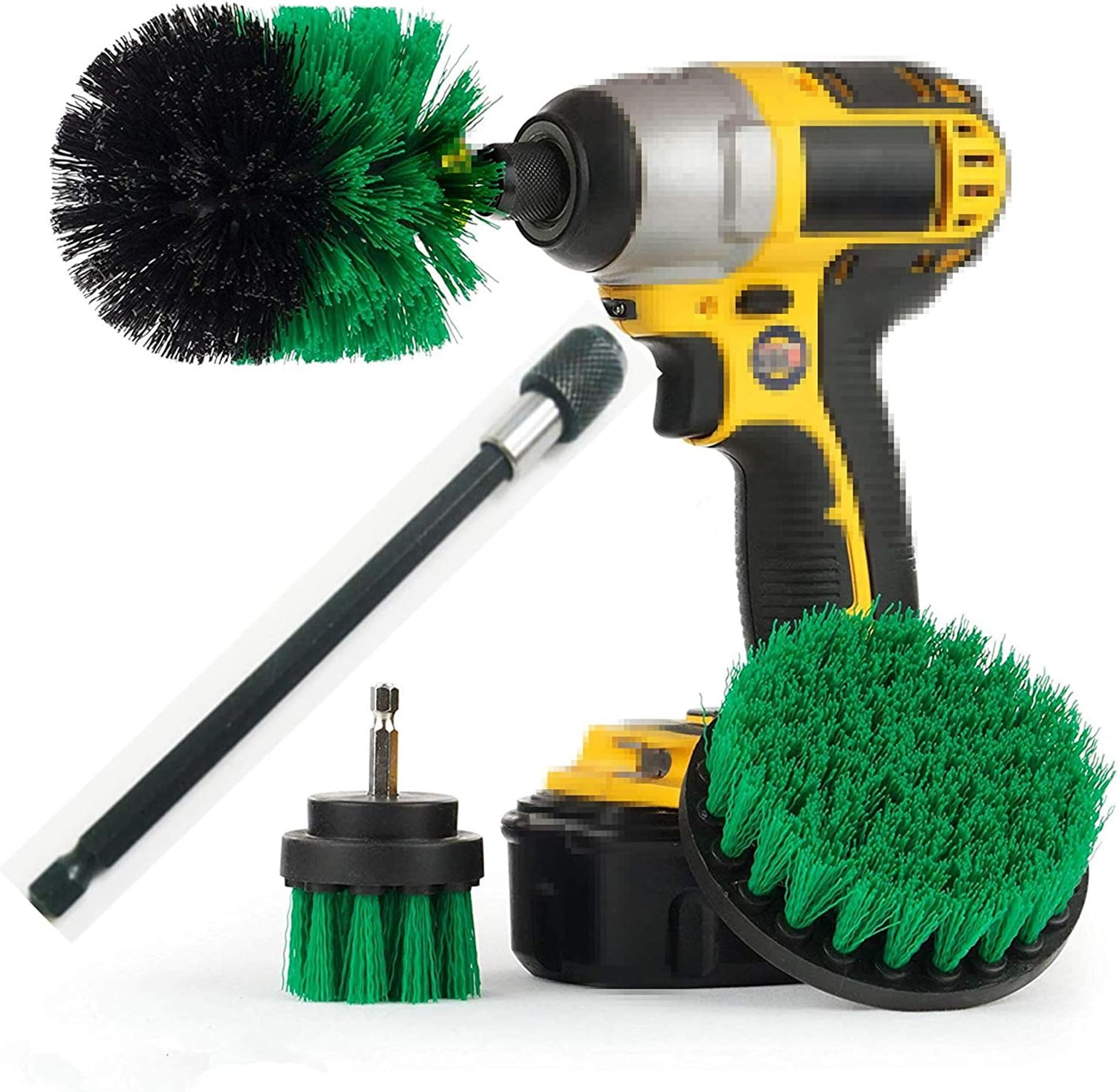 All Purpose Drill Brush with 6 Inch Extender Bathroom Surfaces Shower, Tub, and Tile Power Scrubber Brush Cleaning Kit
