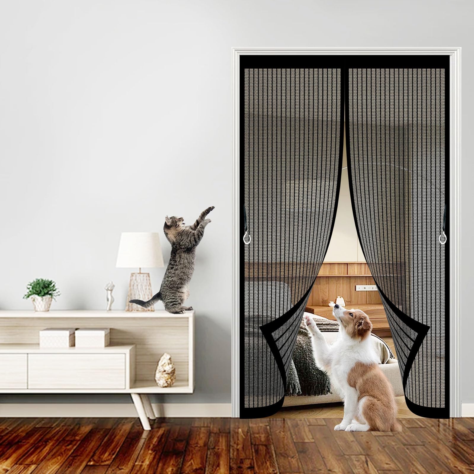 Moustiquaire pour porte de balcon et patio 112x225 à fermeture automatique