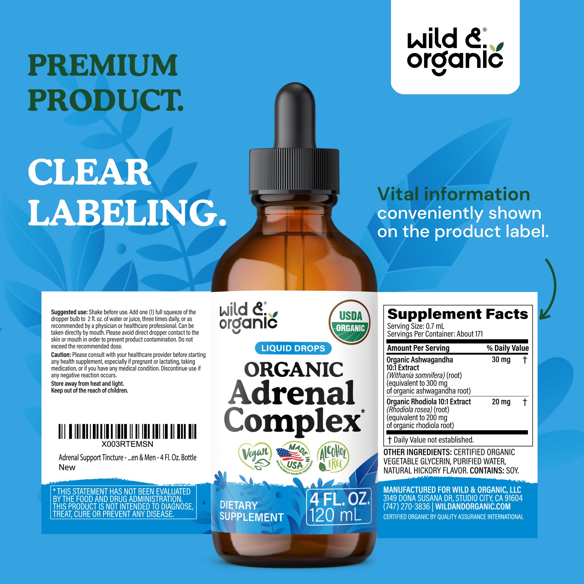 USDA Organic Adrenal Support Supplements - 4 oz — Amazon image 9