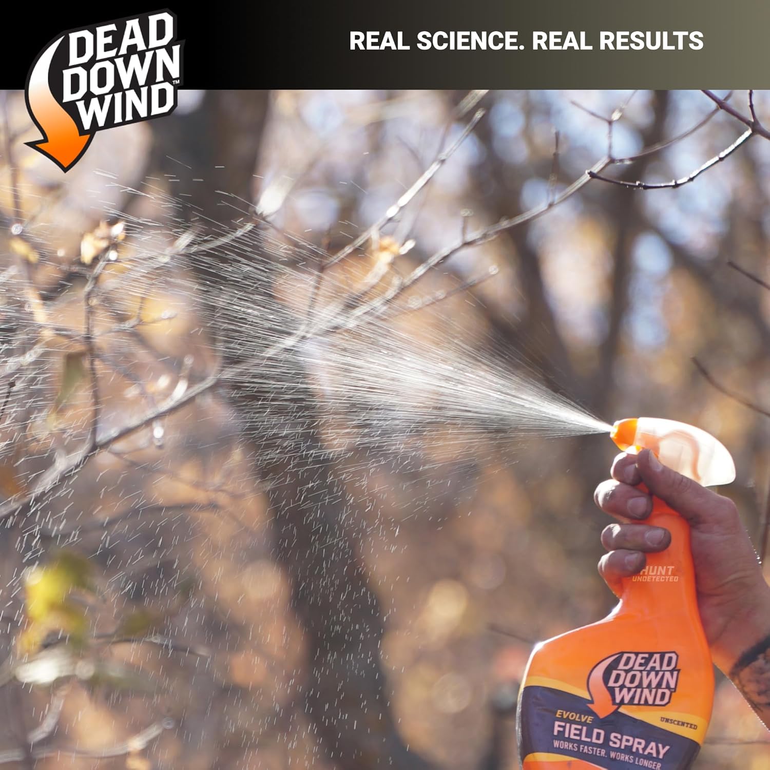 Dead Down Wind Evolve Field Spray Combo â€“ 12 oz. & 64 oz. Refill Bottle, Unscented, Broad-Spectrum, Odor-Eliminating Hunting Spray, Orange