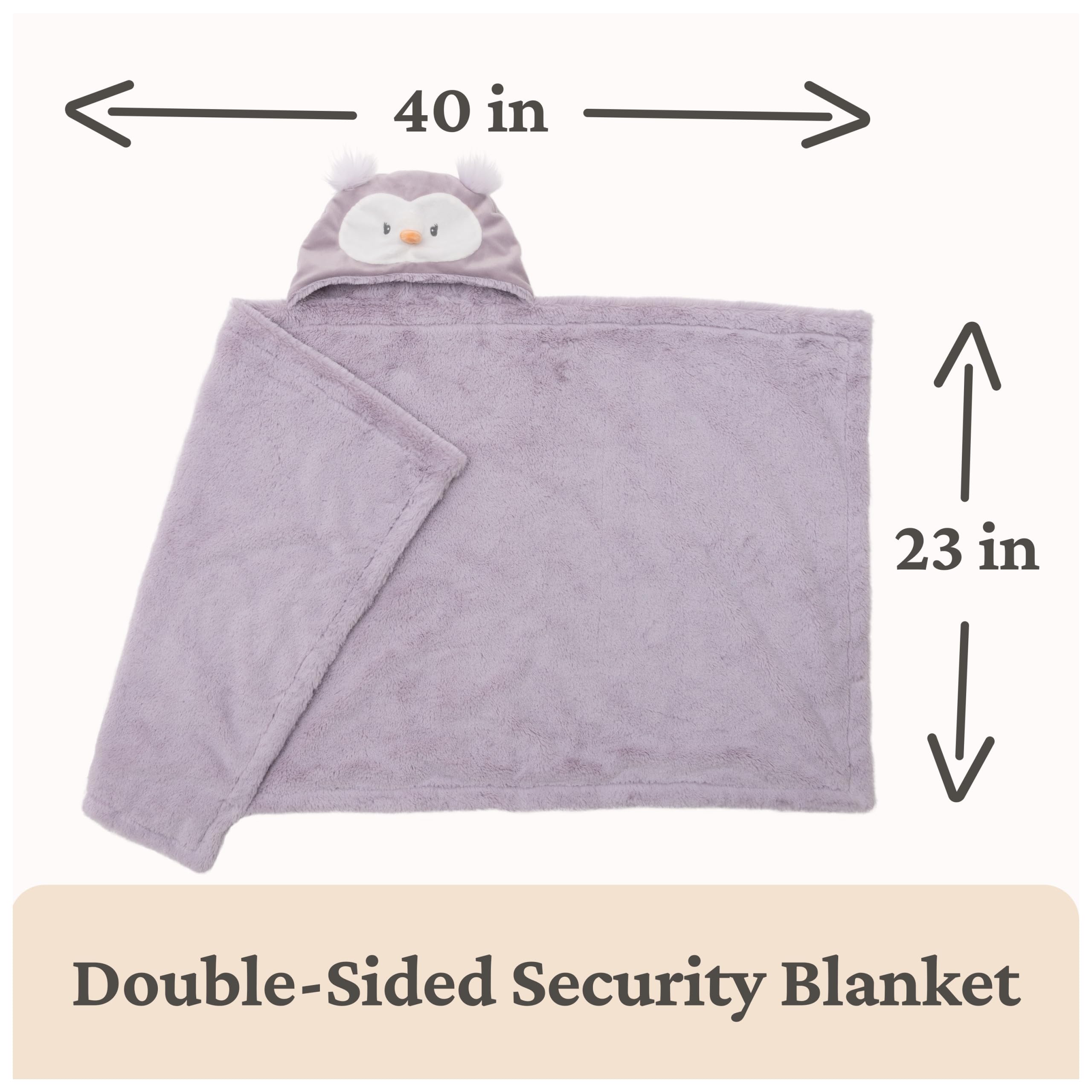 GUND Baby Lil’ Luvs Hooded Blanket, Quinn Owl, Ultra Soft Plush Security Blanket for Babies and Newborns