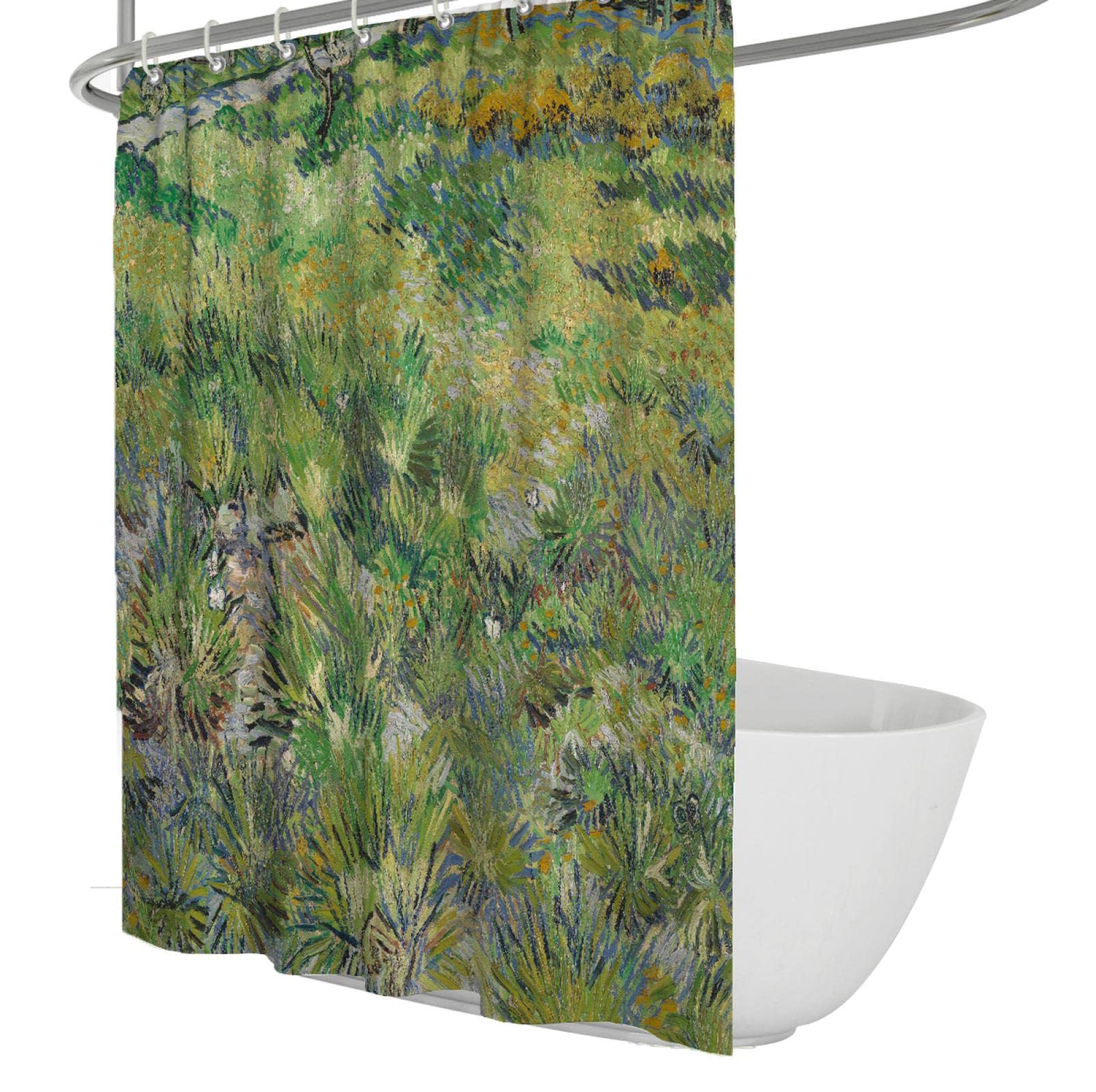 Tenda Doccia Castle 70x70 Con Fantasia Nature - Piattaforma 9 3/4, Fiori, Animali E Paesaggio Primaverile - Poliestere Con Ganci Inclusi