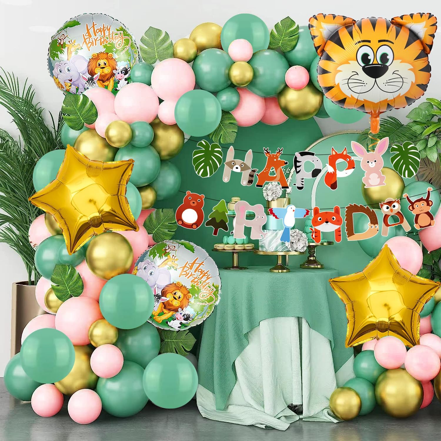 Party Propz 2Nd Birthday Decoration Items For BoysSet Of 52 Pcs Jungle