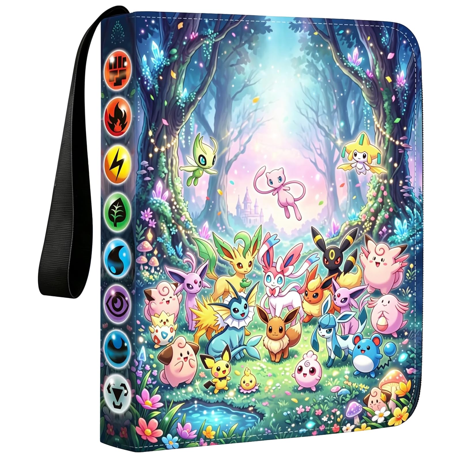 Trading Card Binder 4 Pocket, 50 Pages 400 Pockets, Collection Card Holder, PU Trading Card Binder, Waterproof Card Folder with Zipper, Card Collection Album, Ideal Gifts for Birthdays, Christmas