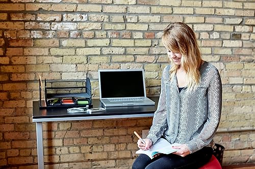 Miniatura 2 de Safco Products 3234BL Onyx Organizador de escritorio de 3 cajones con puerto de carga USB, ranura vertical para archivos, bandeja de papel,