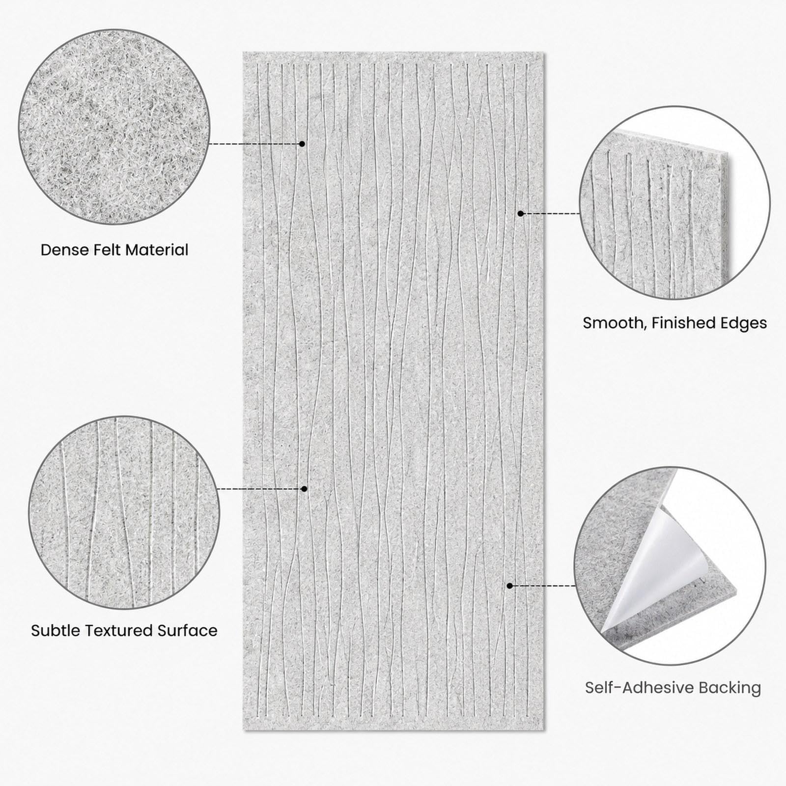 6 Pezzi Pannelli Acustici Art Pannelli Isolanti Fonoassorbenti Parete Pannelli Decorativi in Feltro Poliestere Riduzione Acustica Adatti per Studio, Grigio Argento