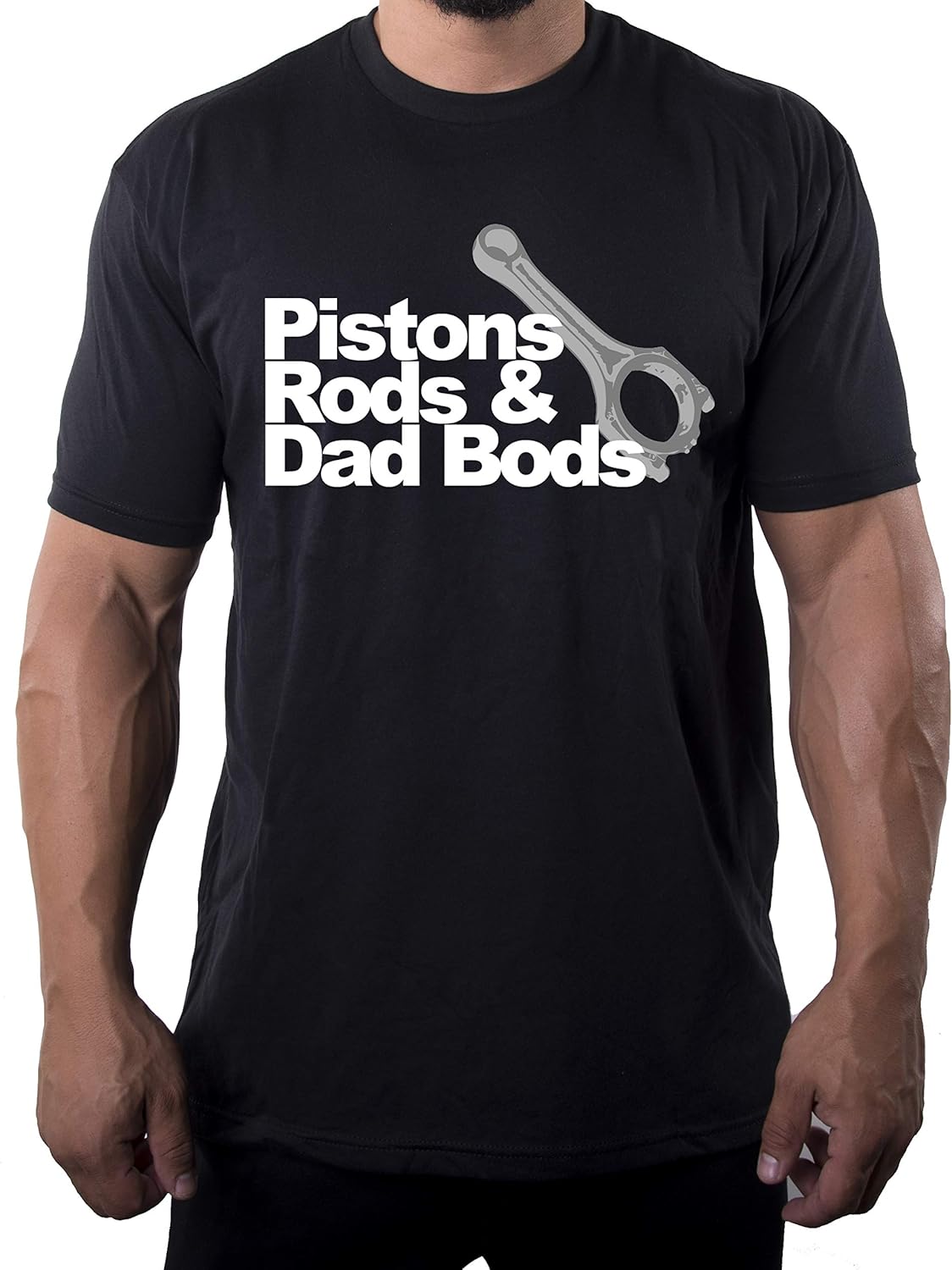 Piston Rods & Dad Bods Simple Illustration Shirts, Best Dad T-Shirts, Cool Shirts for Dad!