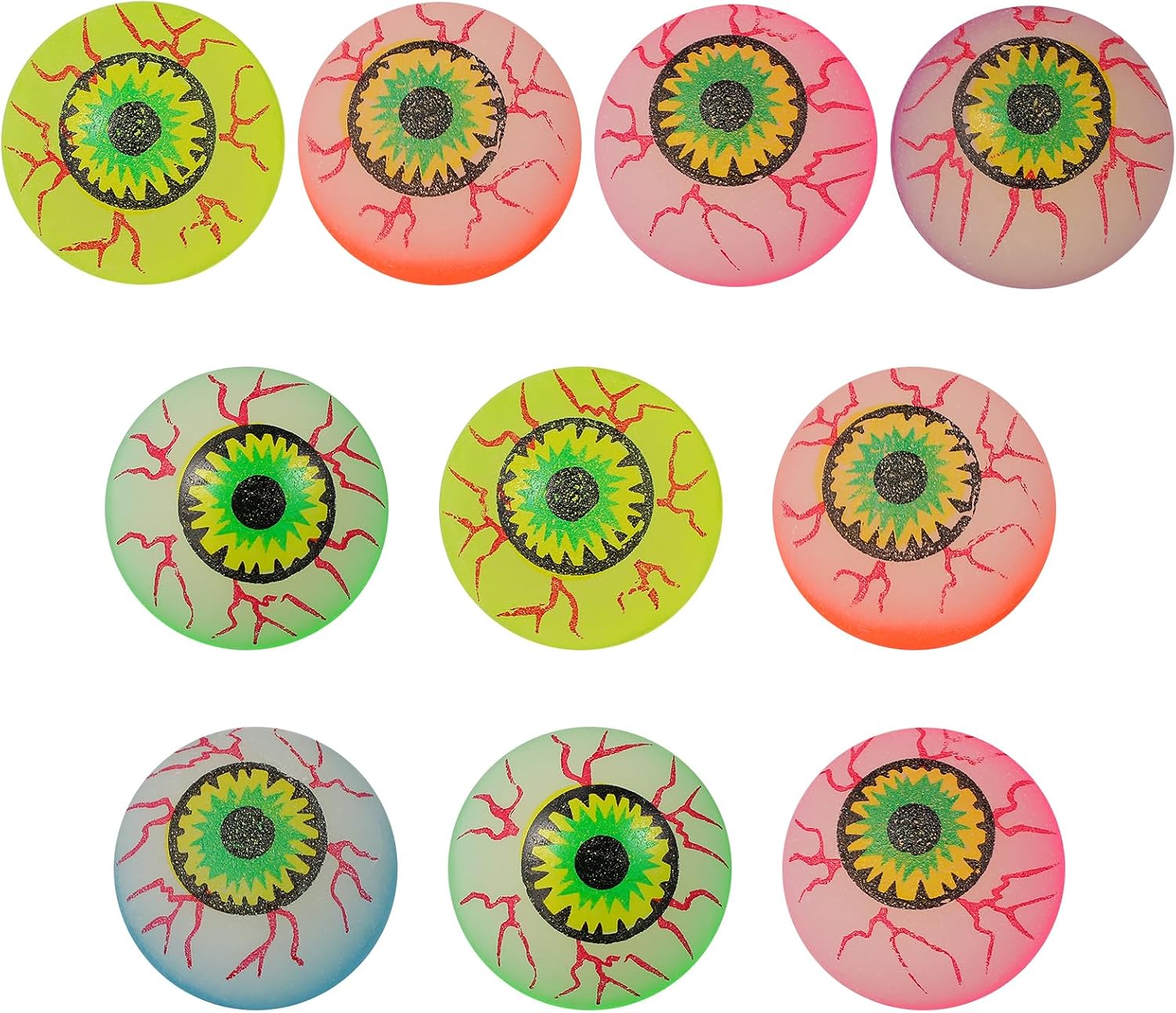 10pcs Halloween Eyeballs Bouncy Balls for Kids - Party Favors