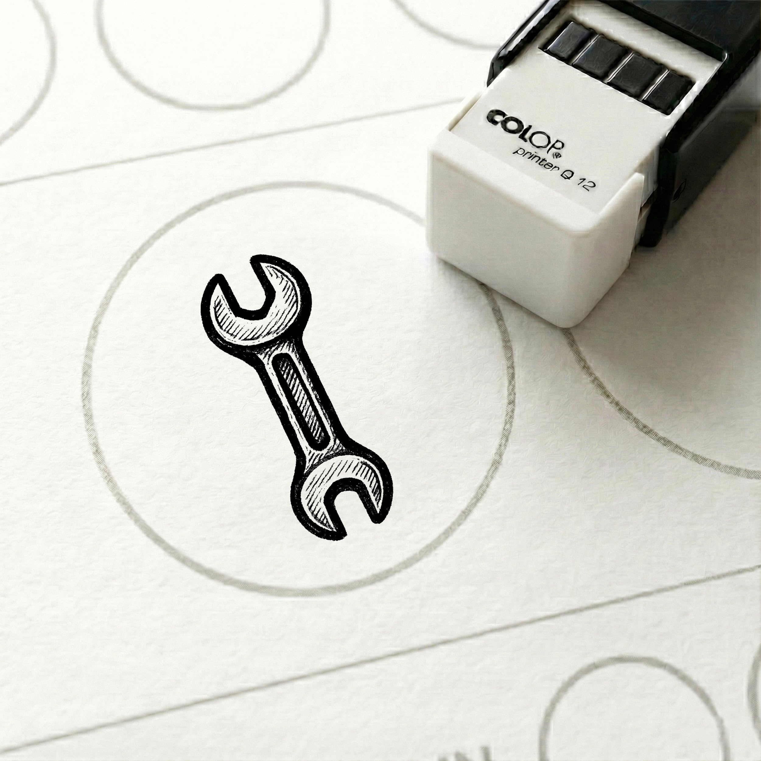 Dekolando Bonus Stamp Wrench 10 x 10 mm - Bonus Card Stamp for Car Dealership Car Workshop Tyre Service Tuning Workshop - Stamp Bonus Card Customer Card Stamp Card