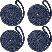 1/2" x 6 Boat Fender Lines 4-Pack - Double Braided Nylon Dock Lines for Boats - Marine Grade Fender Ropes with 10" Eye Loop - Soft, Durable Boat Accessories for Pontoon and Small Boats