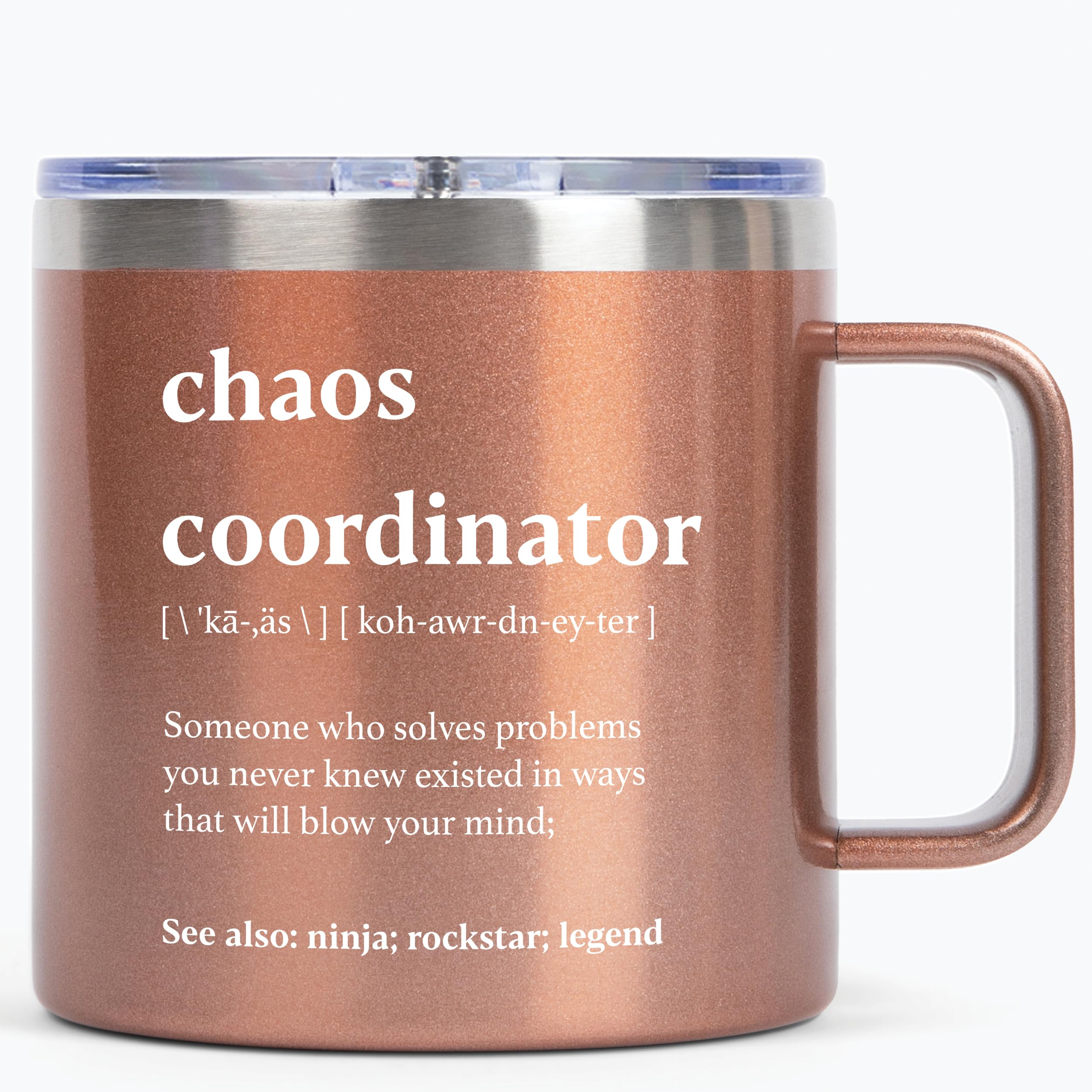 Chaos Coordinator Tumbler Rose Gold Coffee Tumbler 14oz Chaos Coordinator Gifts for Women Boss Gifts for Women Boss Thank You Gift Rose Gold Gift Ideas Chaos Coordinator Mug Coworker Gifts for Women