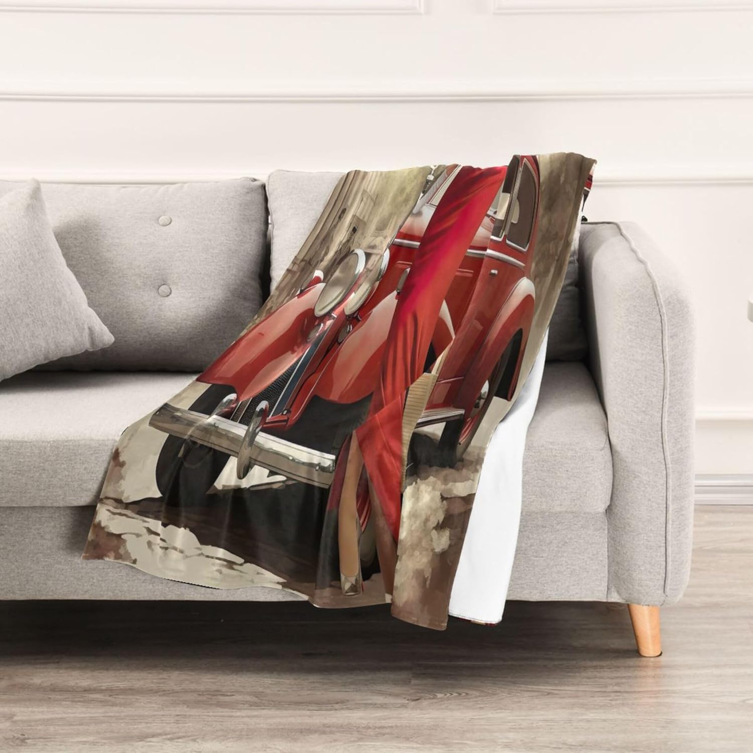 Vintage Style Girls Blanket Microfiber Throw Blanket Suitable Bed Couch and Living Room 60x90 inch S0403208