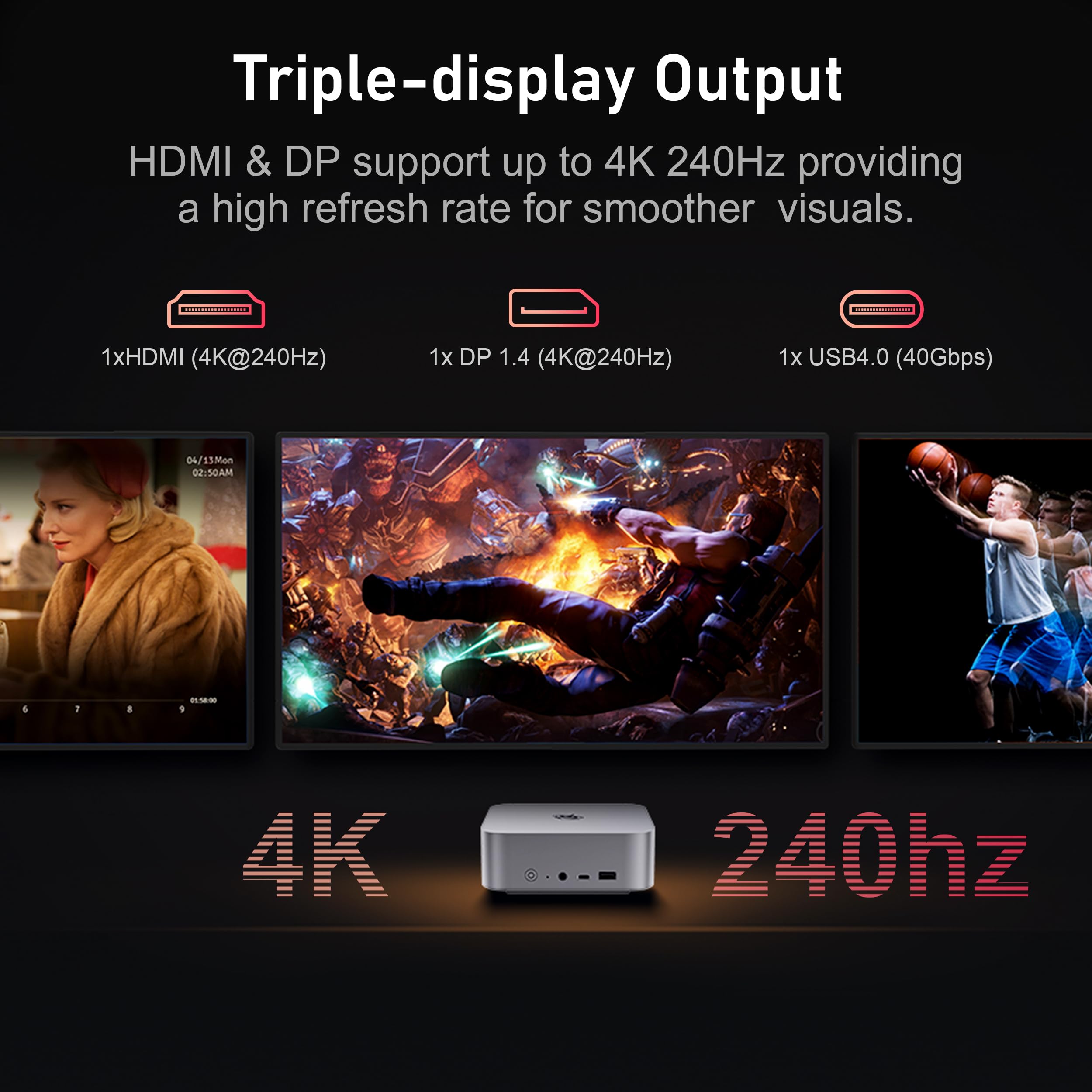 Beelink Mini PC SER9 Max H 255 AMD Ryzen 7 (8C/16T, Max 4.9GHz), 32G DDR5 5600MHz 1TB PCIe4.0 Mini Computers, Radeon 780M 12 cores 2600MHz Gaming PC,10Gbps LAN,4K 240Hz Triple Display Windows 11 Pro