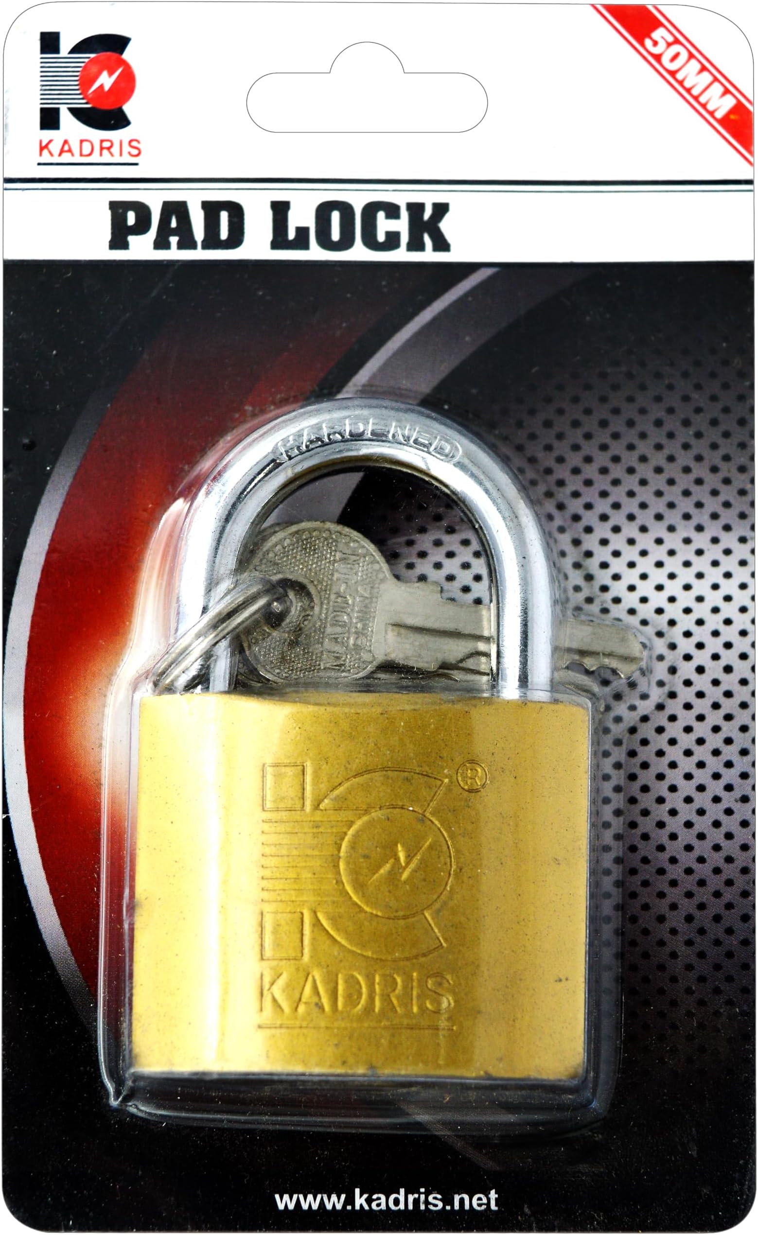 HA-1429 Heavy-Duty Brass Security Padlock, 50 mm Size, Chrome