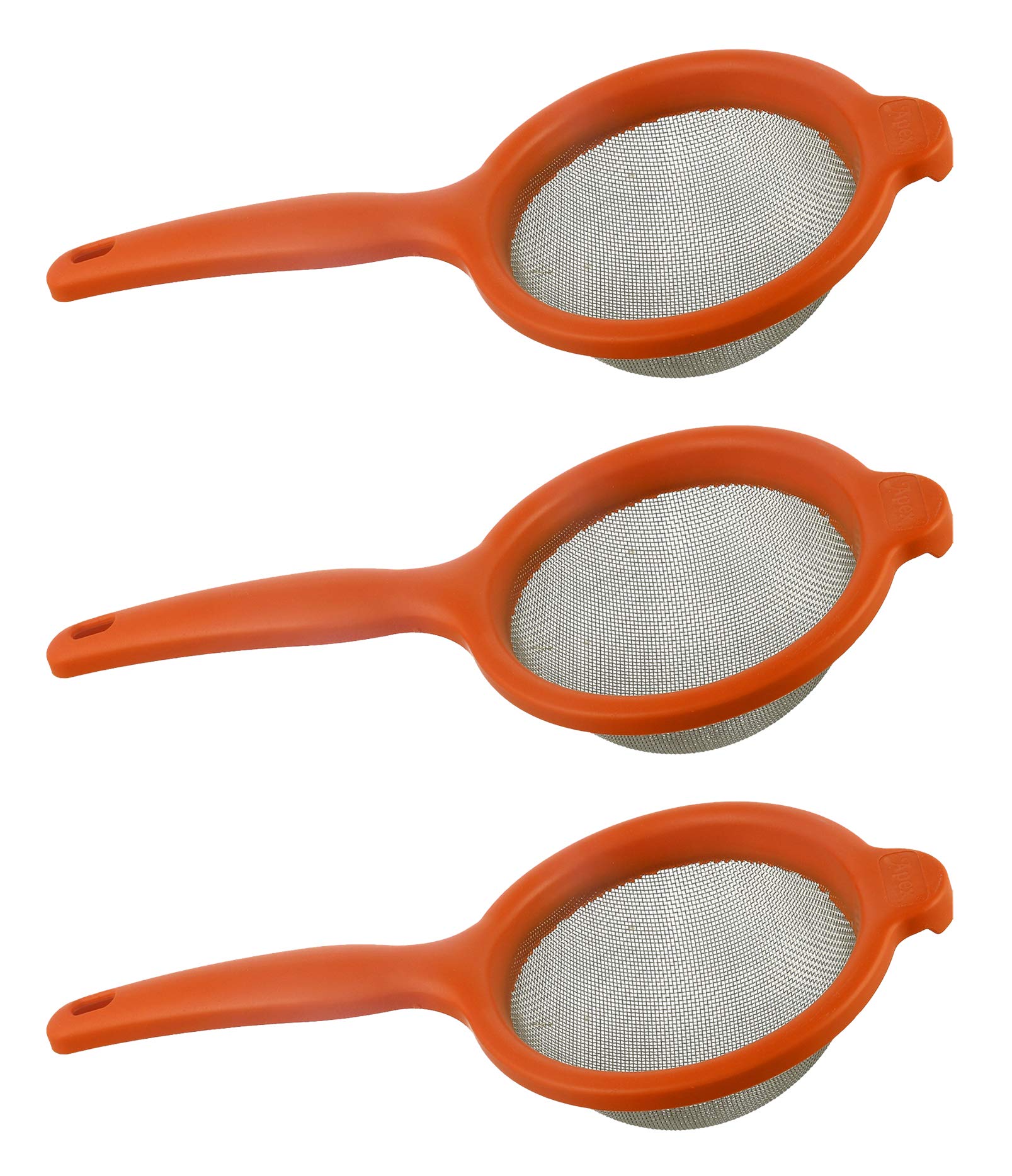 Fun Homes Plastic Soup & Juice Strainer/Liquid Filter-11" (Set Of 3, Orange)
