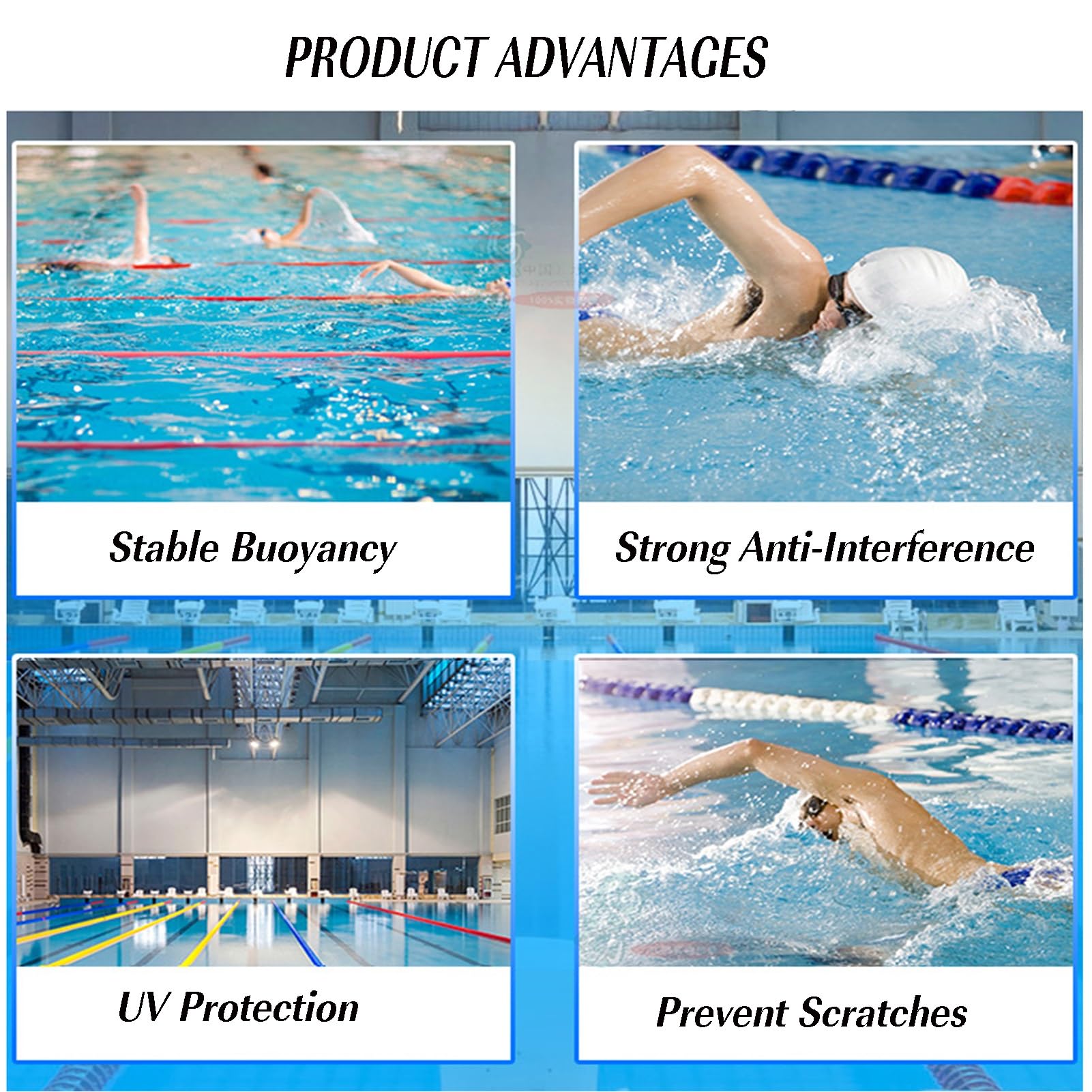 Recinzione di sicurezza per la corsia della piscina, divisorio galleggiante da 12 m per corsie di nuoto, barriera in filo resistente per la sicurezza della piscina, ideale per nuoto e allenamento