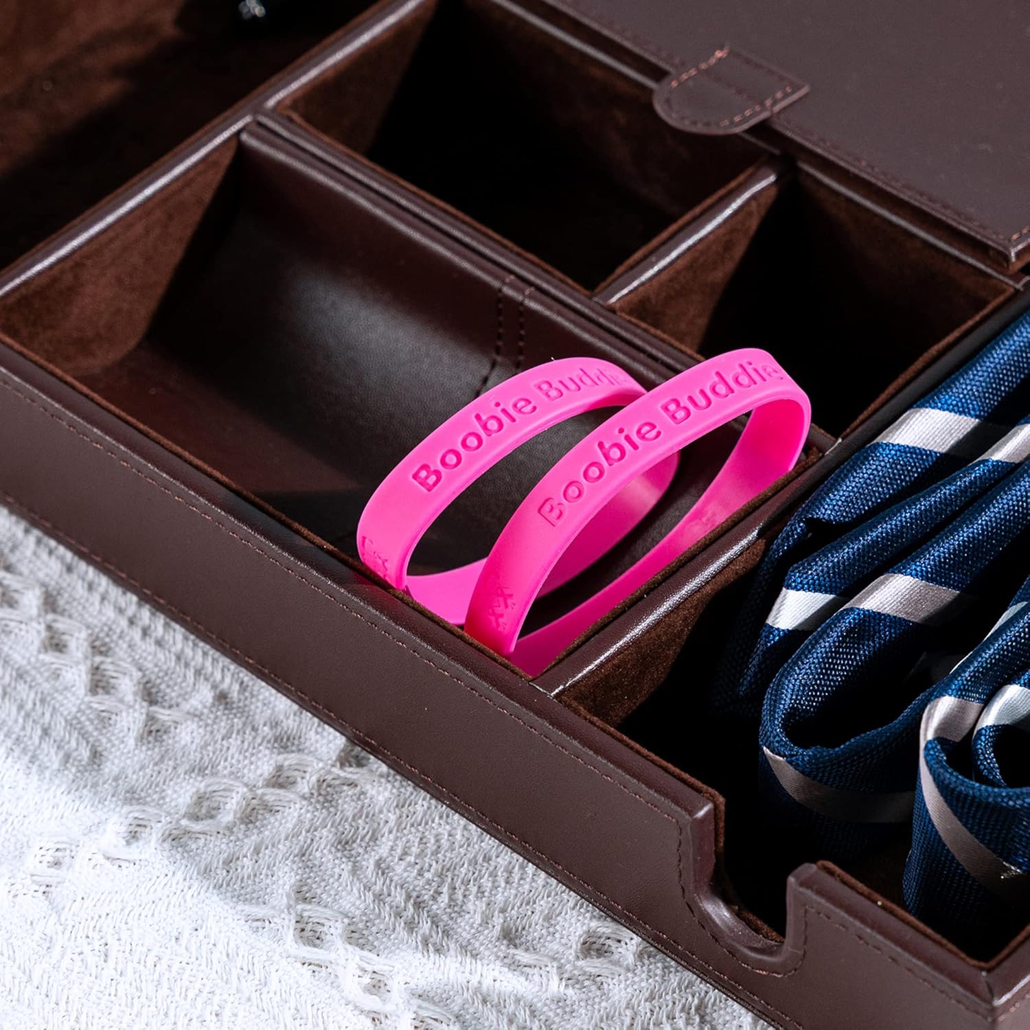 Boobie Buddies Pink Ribbon Silicone Bracelet - Adult Size