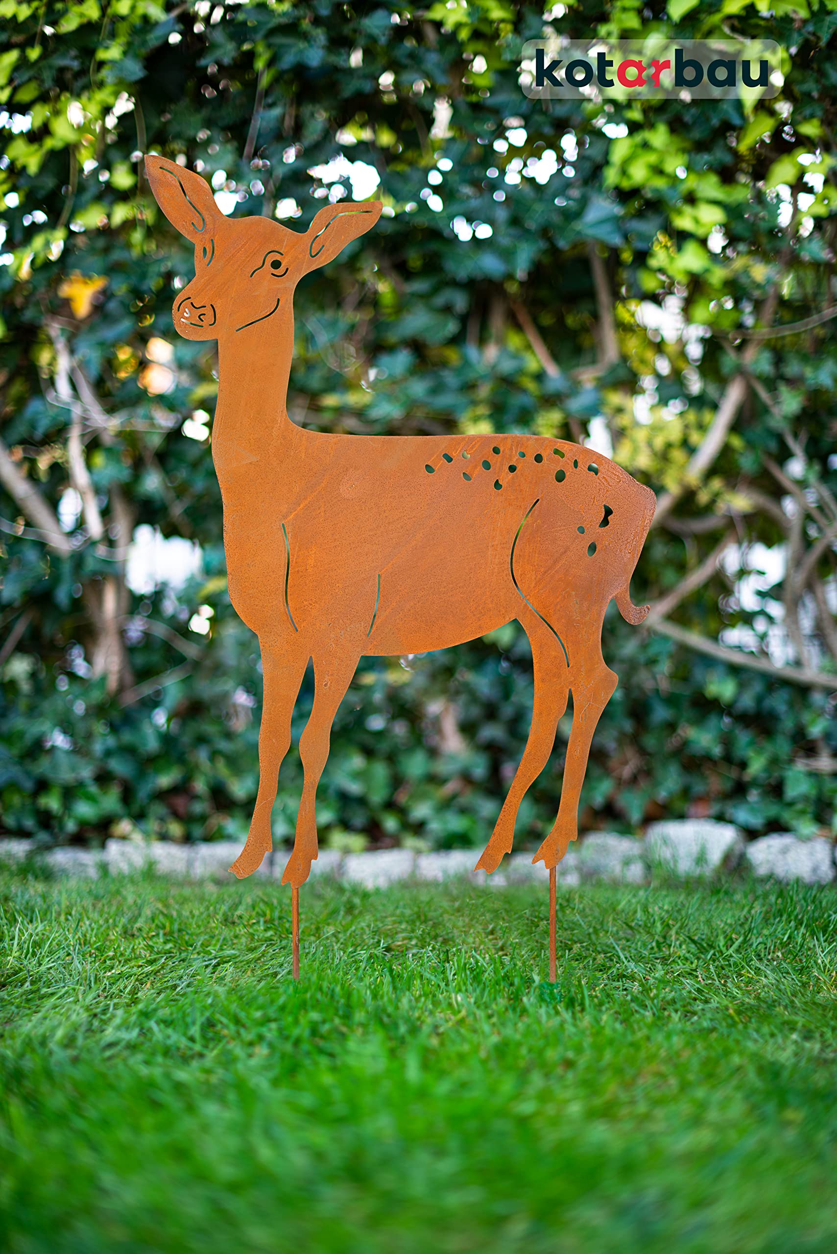 KOTARBAU® Gartendekoration Rostfiguren 77cm REH Weihnachtsdeko Garten Ecorost Gartenstecker Weihnachten Gartenfiguren & Gartenstatuen Roststecker Gartendeko für Draußen Edelrost