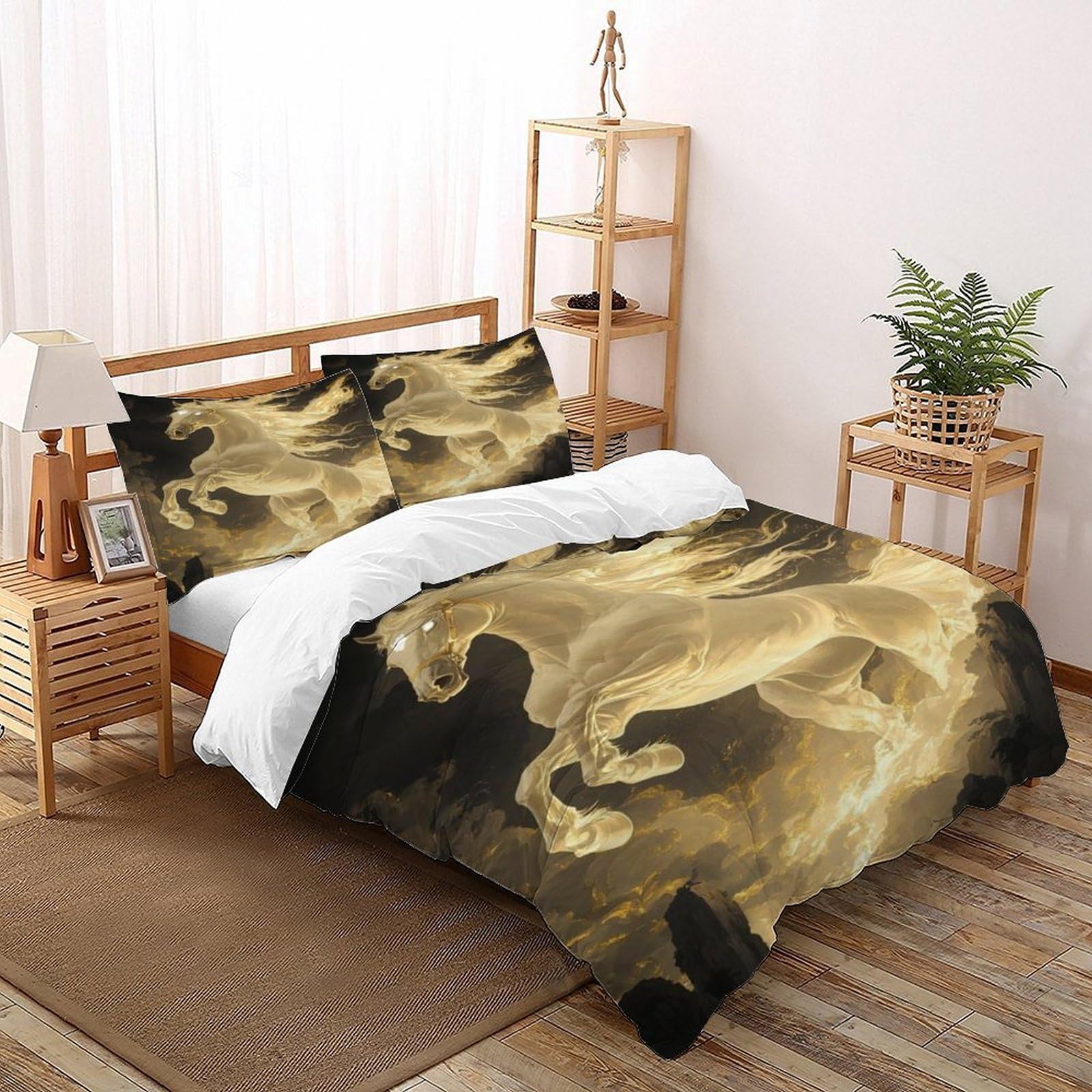 Housse de couette 260x220 adulte ensemble literie 3 pièces zippé