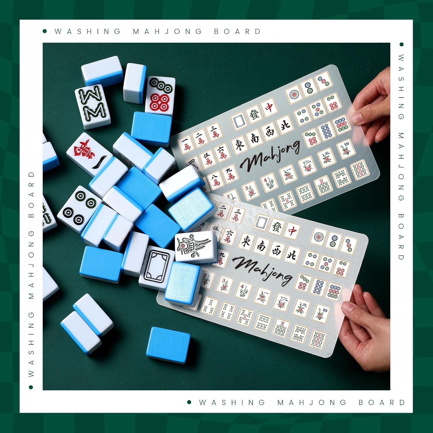 Seenelling 4 Pcs Mahjong Tile Mixer Shuffler, Mahjong Accessories for American Players, Plastic Shuffling Mixing Tiles Tool, Ideal Gift for Game Night, Mother's Day, Graduation (Classic Style)