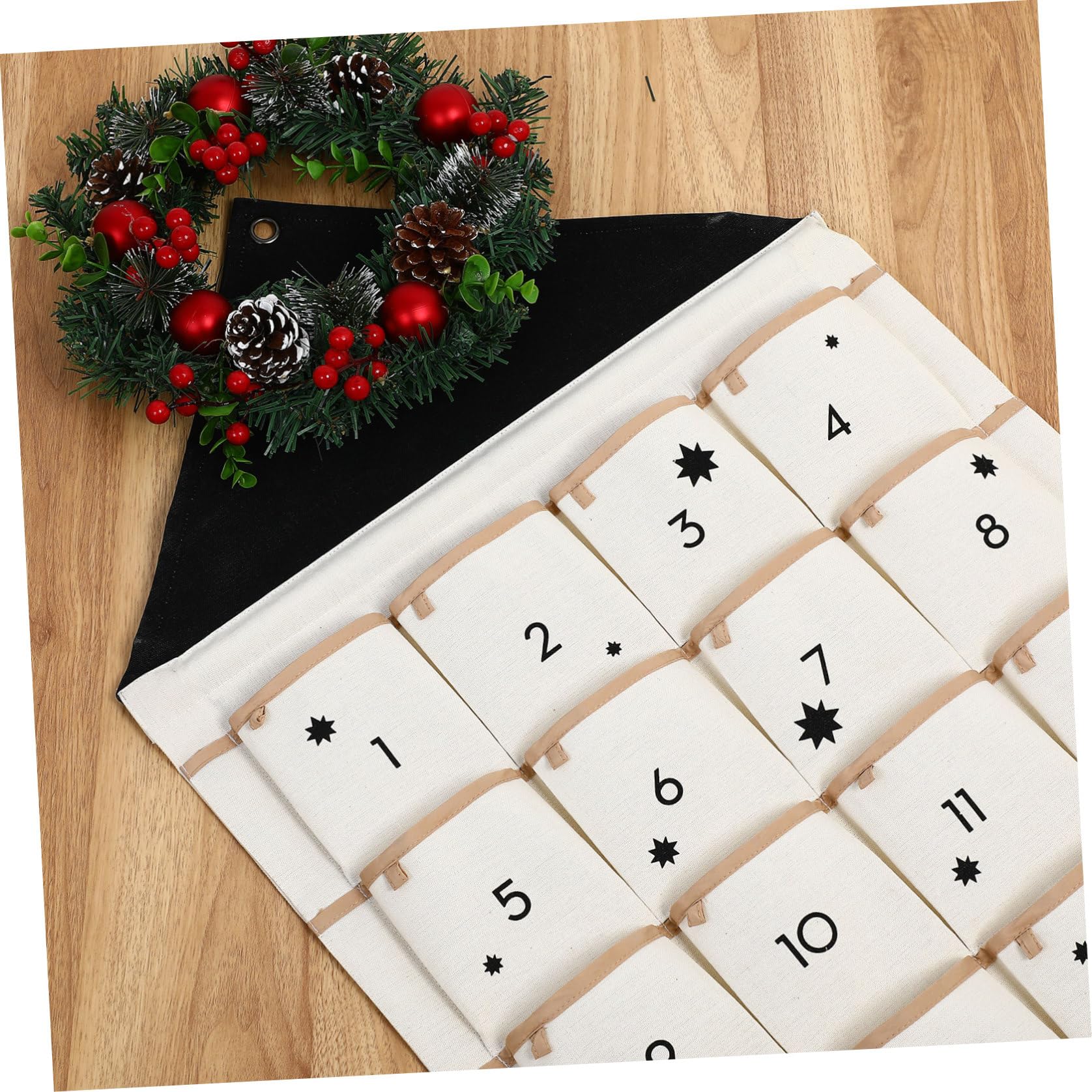 SHINEOFI Calendario Avvento da Appendere Tasche Multiple per Decorazioni Natalizie e Organizzazione a Muro, Contenitore Portaoggetti Natalizio per Casa e Festa