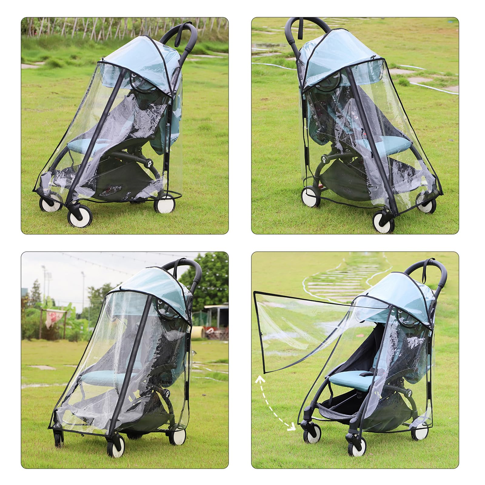jiahesuw Baby Strollers Rain Guard Full Wrap Case Protector Windproof Pram Cart Protective Sleeve for Outdoor Use