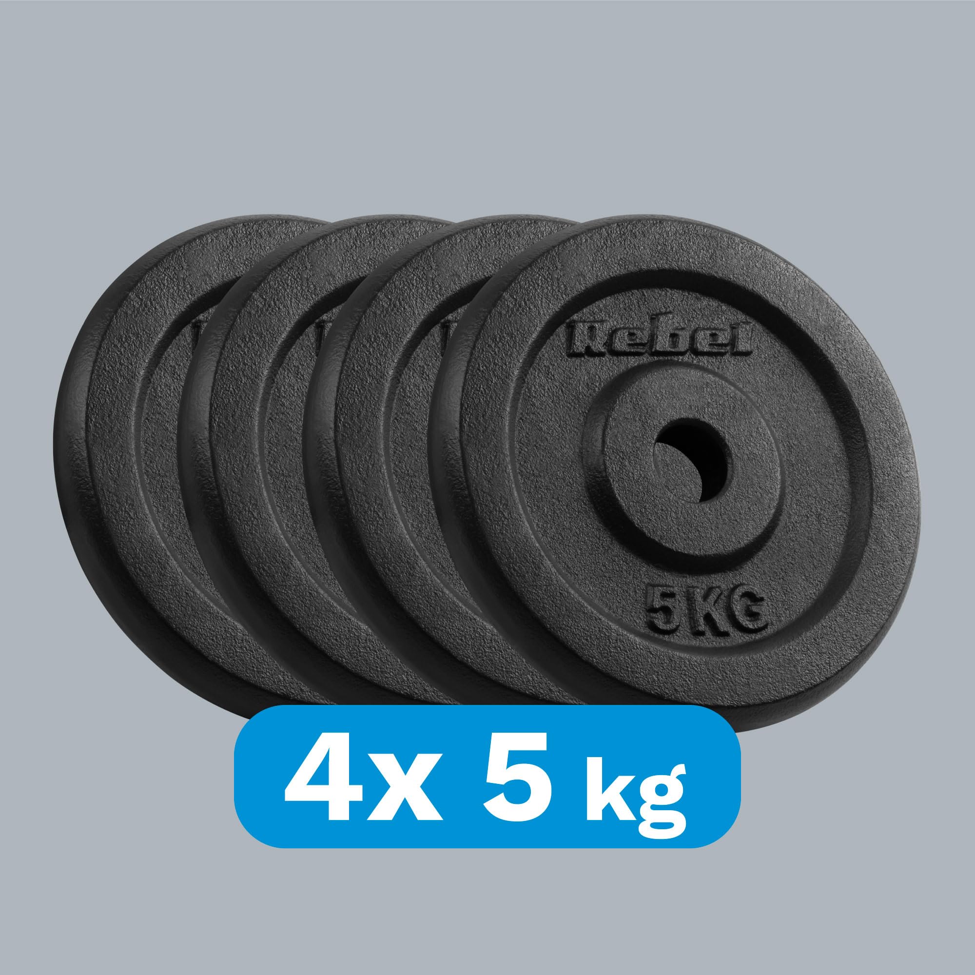 Rebel Zestaw Obciążeń Żeliwnych 4x5kg Otwór 31mm Talerz Klasyczny RBA-2128