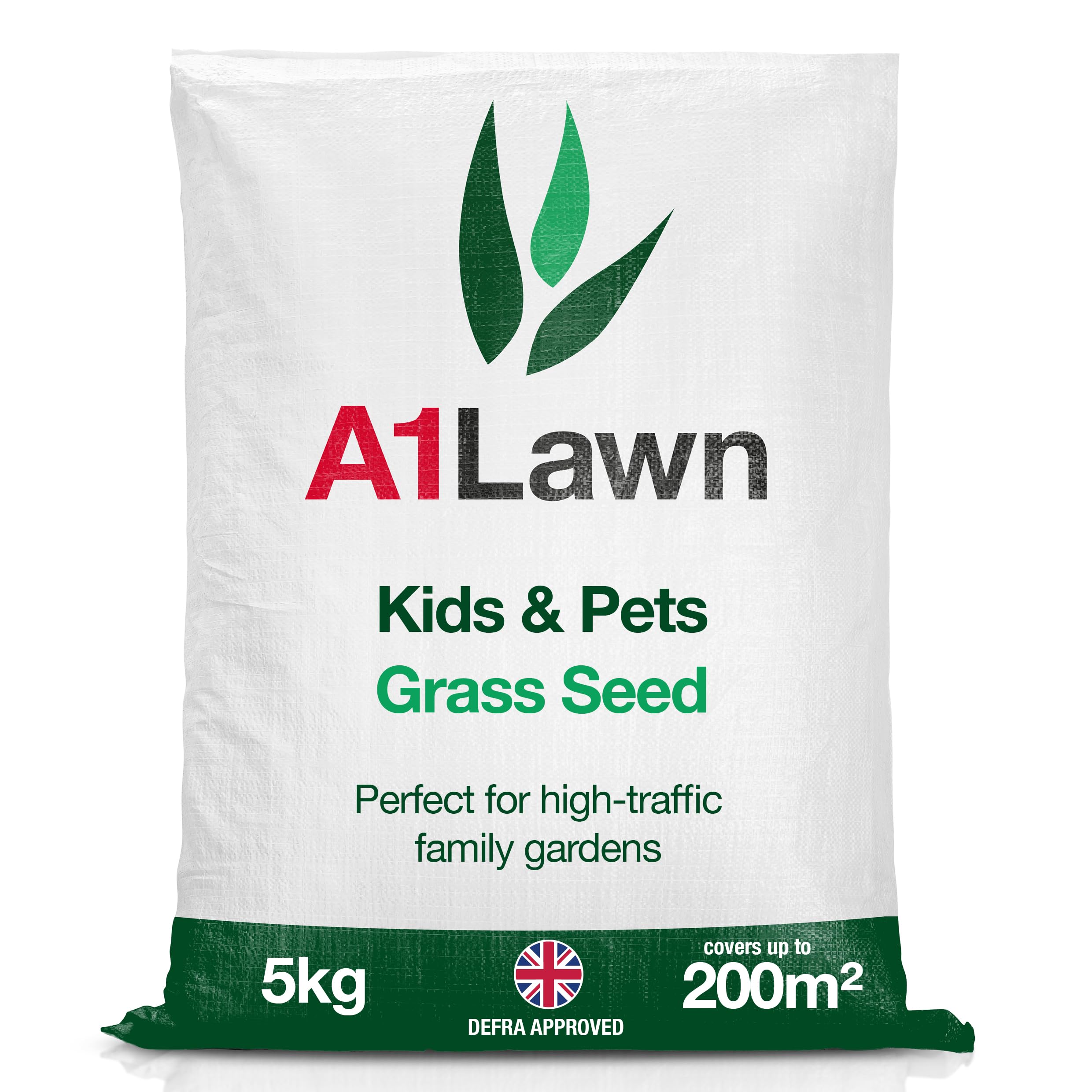 A1 Lawn, Kids and Pets Grass Seed - Hard Wearing & Durable, Fast Establishment, DEFRA Certified, 5kg