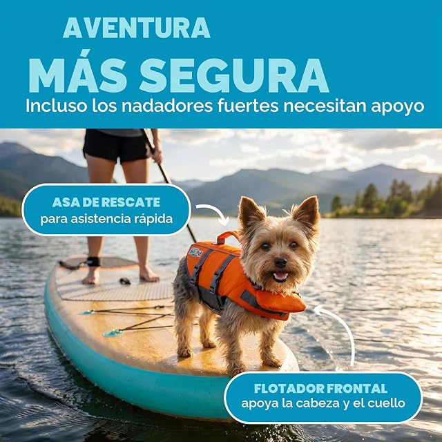 Foto 2 de 8 de Outward Hound Granby Splash - Chaleco salvavidas para perros - Naranja - XS