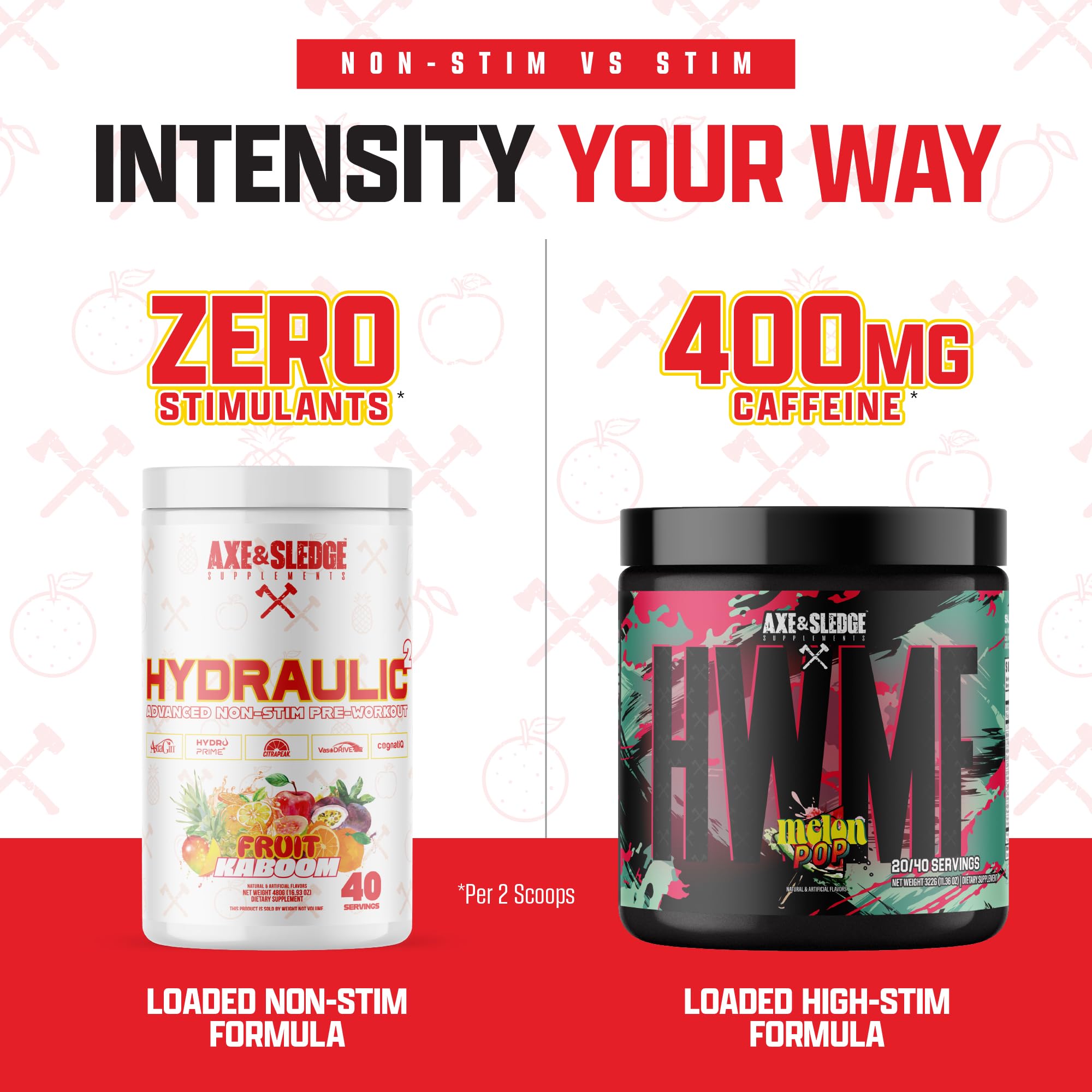 Axe & Sledge Hydraulic Stim-Free Pre-Workout Powder for Men & Women | Performance, Stamina, Focus, Pumps | L-Citrulline, Beta Alanine, Creatine, Caffeine-Free, Fruit Kaboom — Amazon image 5