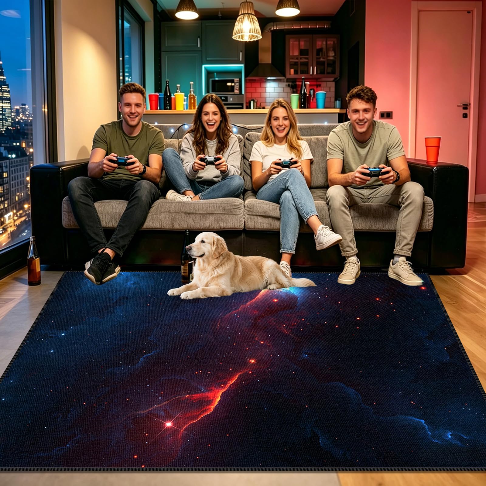Tappeto da Gioco per Camera da Letto dei Ragazzi, Tappeto da Gioco 3D per Ragazzi, Tappeto per Sedia Gaming, Tappeto salvapavimento, Tappeto Ufficio Salvapavimento Antiscivolo 100 x 140cm