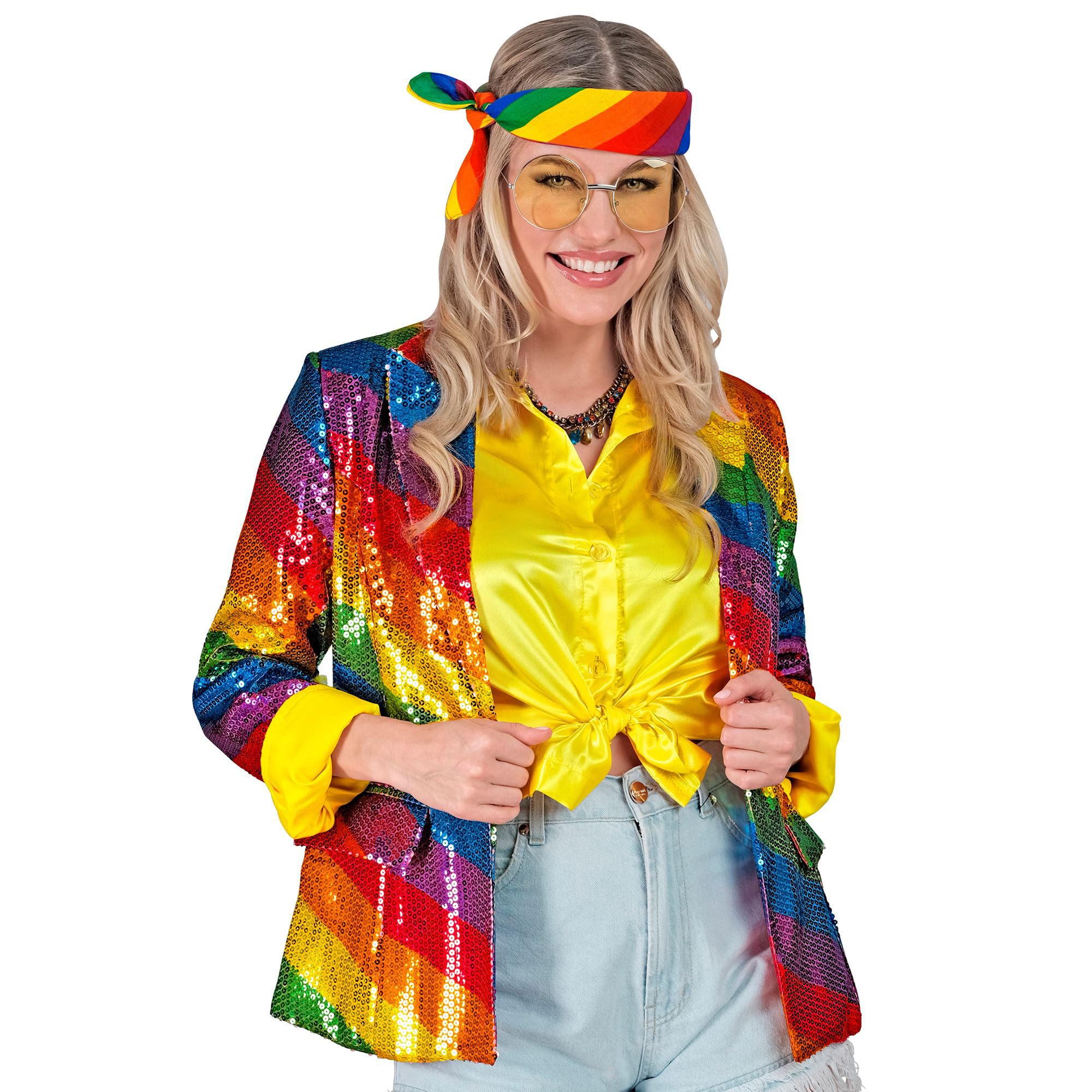 W WIDMANN MILANO Party Fashion - Imprezowa marynarka z cekinami dla kobiet, kurtka, zwierzęcy nadruk, festiwal, kostiumy fantazyjne