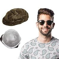 Vista 41 de GEXWORLDWIDE GEX - Peluca de cabello humano ultra fino de 62 colores para hombre, 0.002 in, 8 x 10 pulgadas, cabello humano negro azabache oscuro