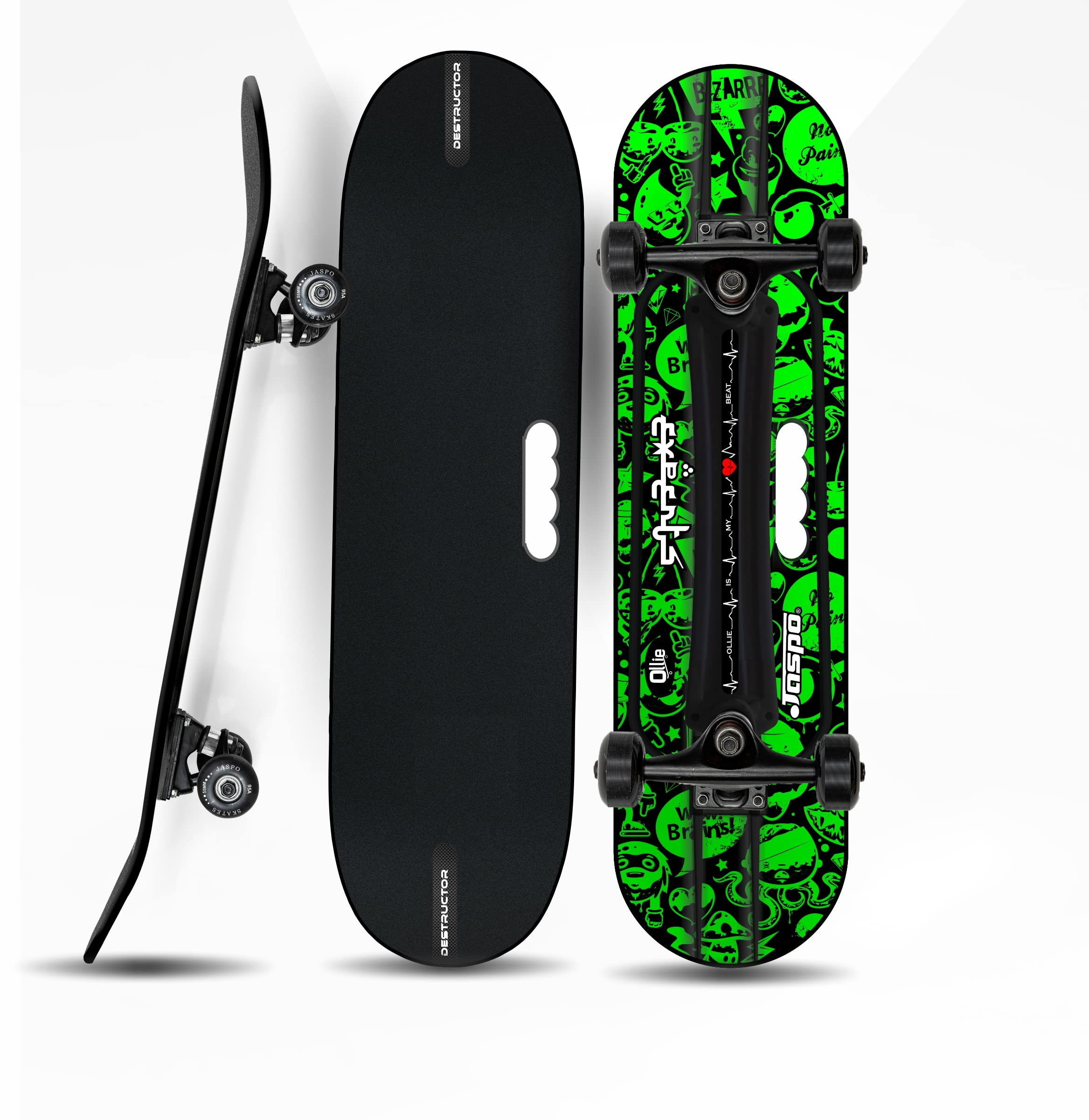 Jaspo Hurricane Ollie 31" x 8" Fiber Composite Skateboards Beginners & Learners of All Age Group with 80 Grit Grip Tape on Front Side & Attractive Sticker Graphics on Back Side, Multicolor (B0BCG7Y4WW) Amazon Price History, Amazon Price Tracker