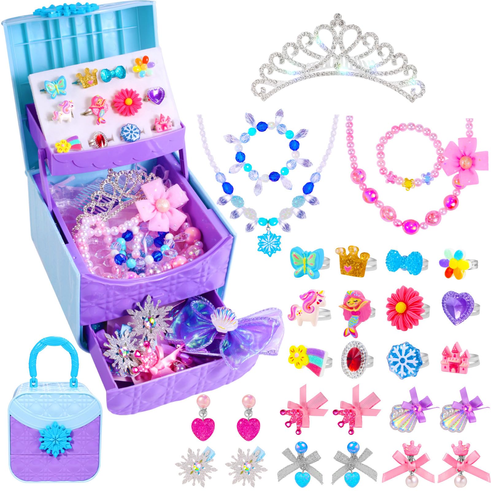 Amazon.com: Pinksheep Girls Jewelry Set with Box, Toddler Ring