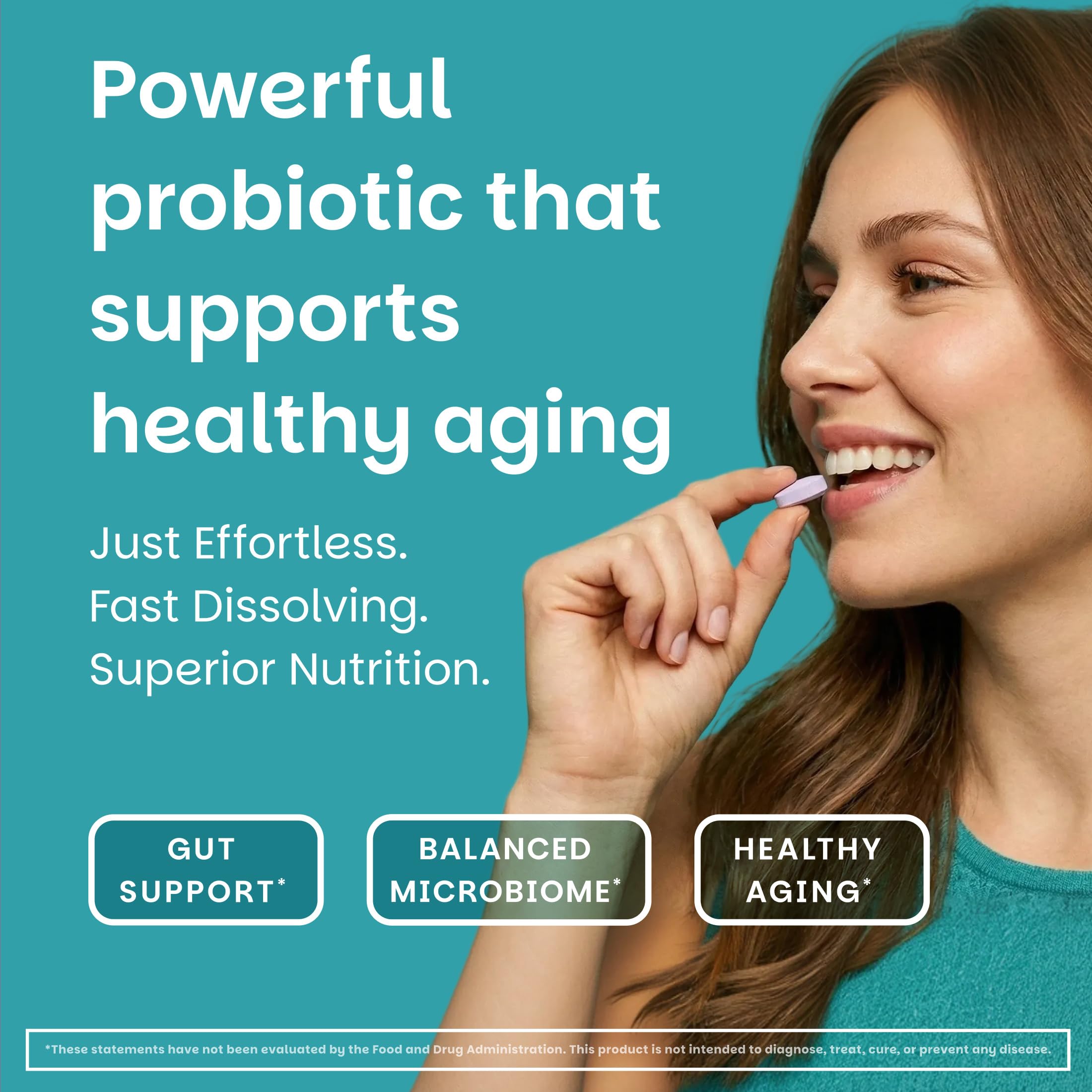 EZ Melts Dissolvable Healthy Aging Probiotic, 60 Tablets, Strawberry — Amazon image 3