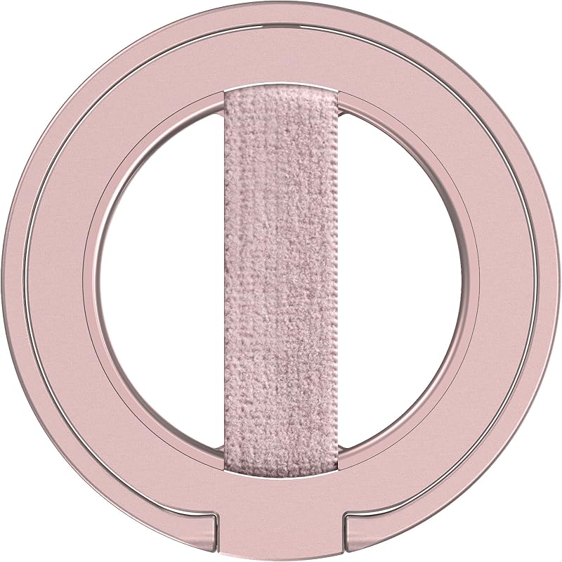 EWA MagOne Ultra for Magsafe Phone Grip Kickstand [Replaceable Elastic Finger Loop], Mag Safe Ring Holder Stand, Two-Sided Magnetic Phone Accessories for iPhone 17,16,15,14,13,12 Pro/Max/Plus-RoseGold