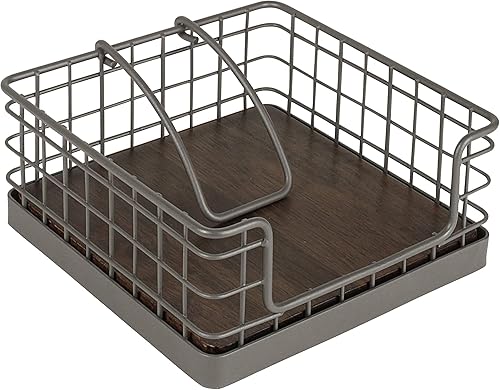 Spectrum Madison - Servilletero con peso (gris industrial) - Dispensador y decoración para cocina, comedor, exterior y almacenamiento de mesa de bar